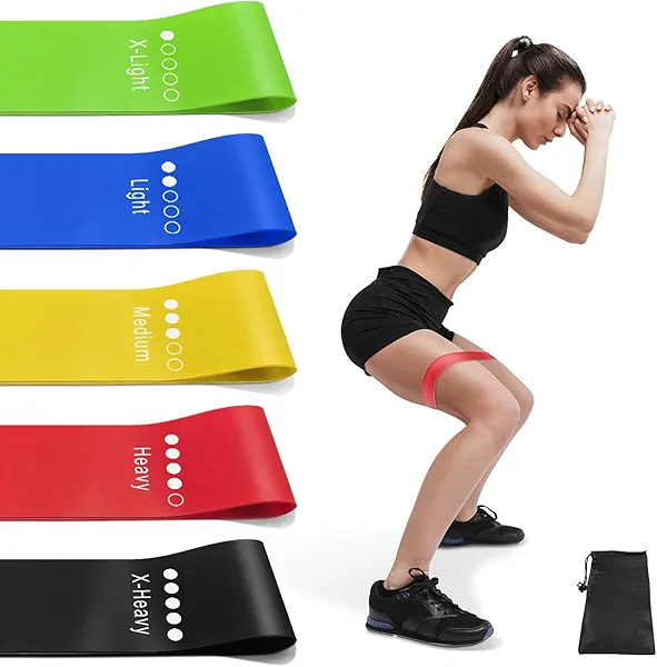 LSLCQW Resistance Bands Set for Men and Women, Pack of 5 Different Levels Elastic Band for Home Gym Long Exercise Workout – Great Fitness Equipment for Training