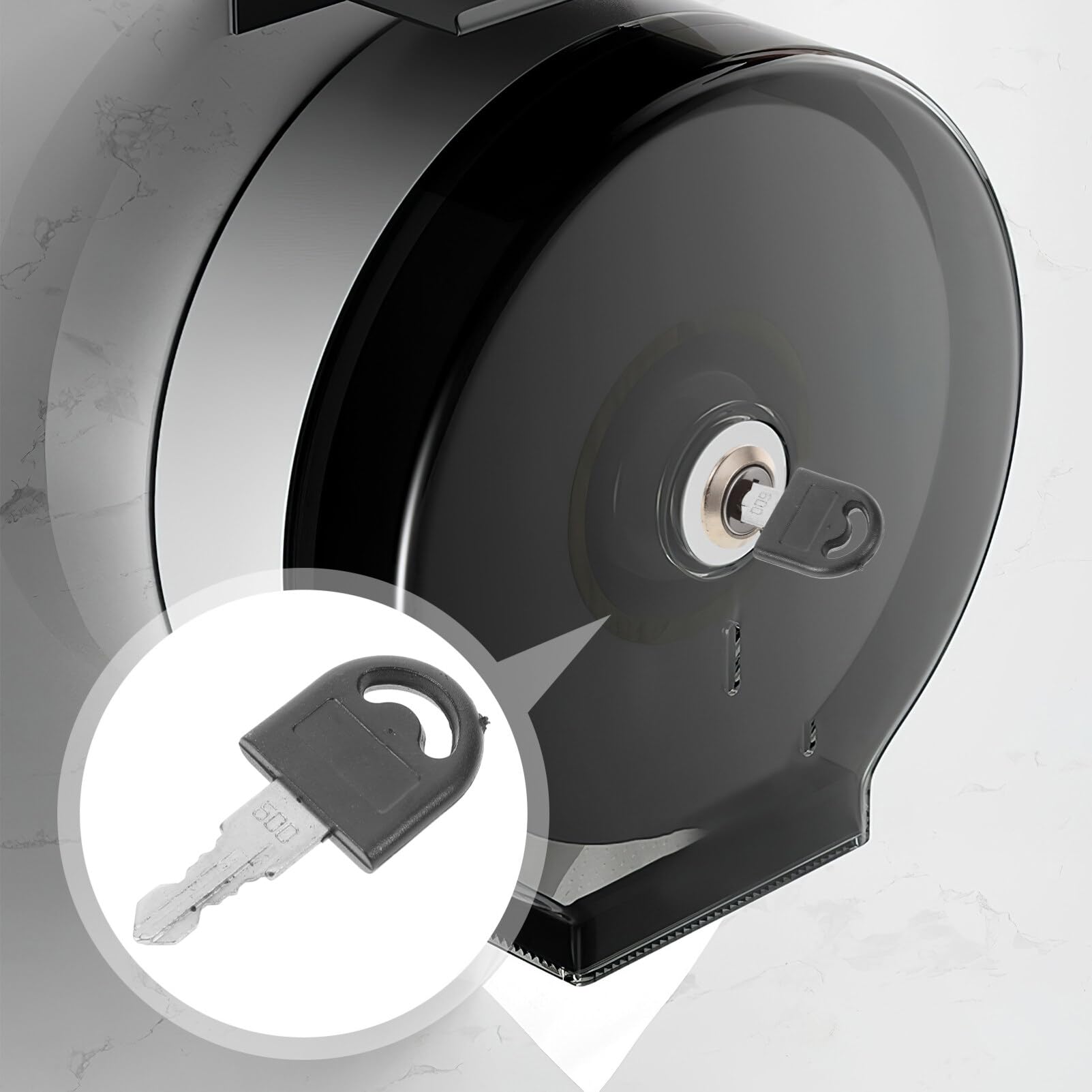 SOLUSTRE Sturdy Stainless Steel Construction Paper Towel Dispenser Key Paper Towel Holder Unlock