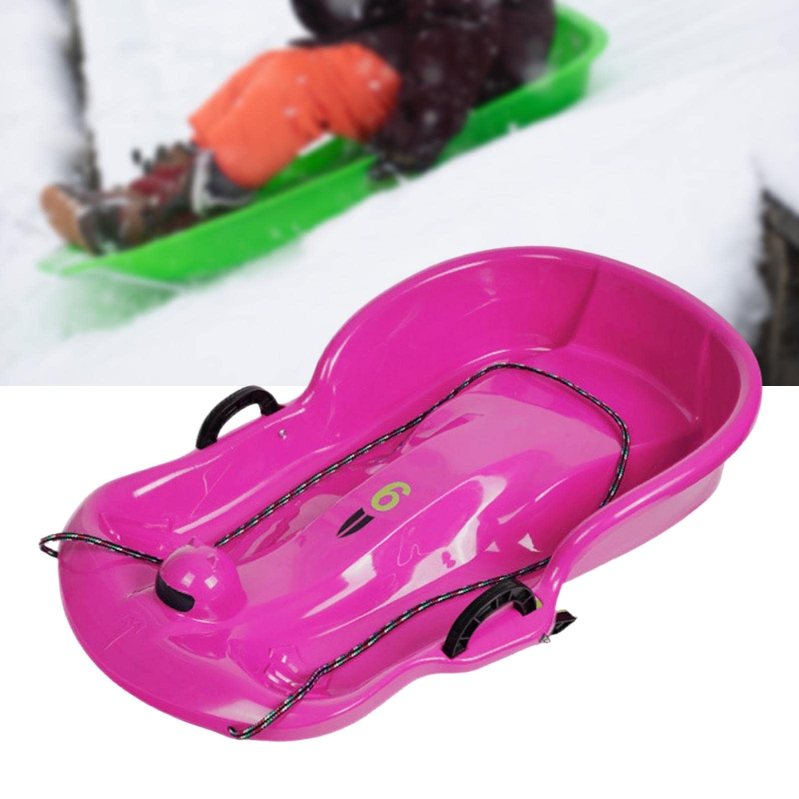 Slittino da Neve per Bambini con Due Posti, Ideale per Slittare E Fare Tubing, Rosa Rossa