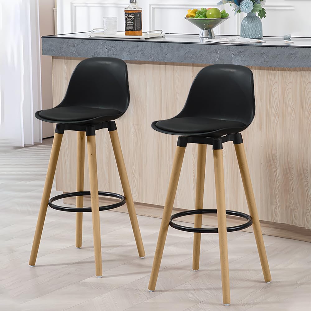 Amazon｜HDHNBA 2脚セット カウンターチェア バーチェア 木製 PUレザー
