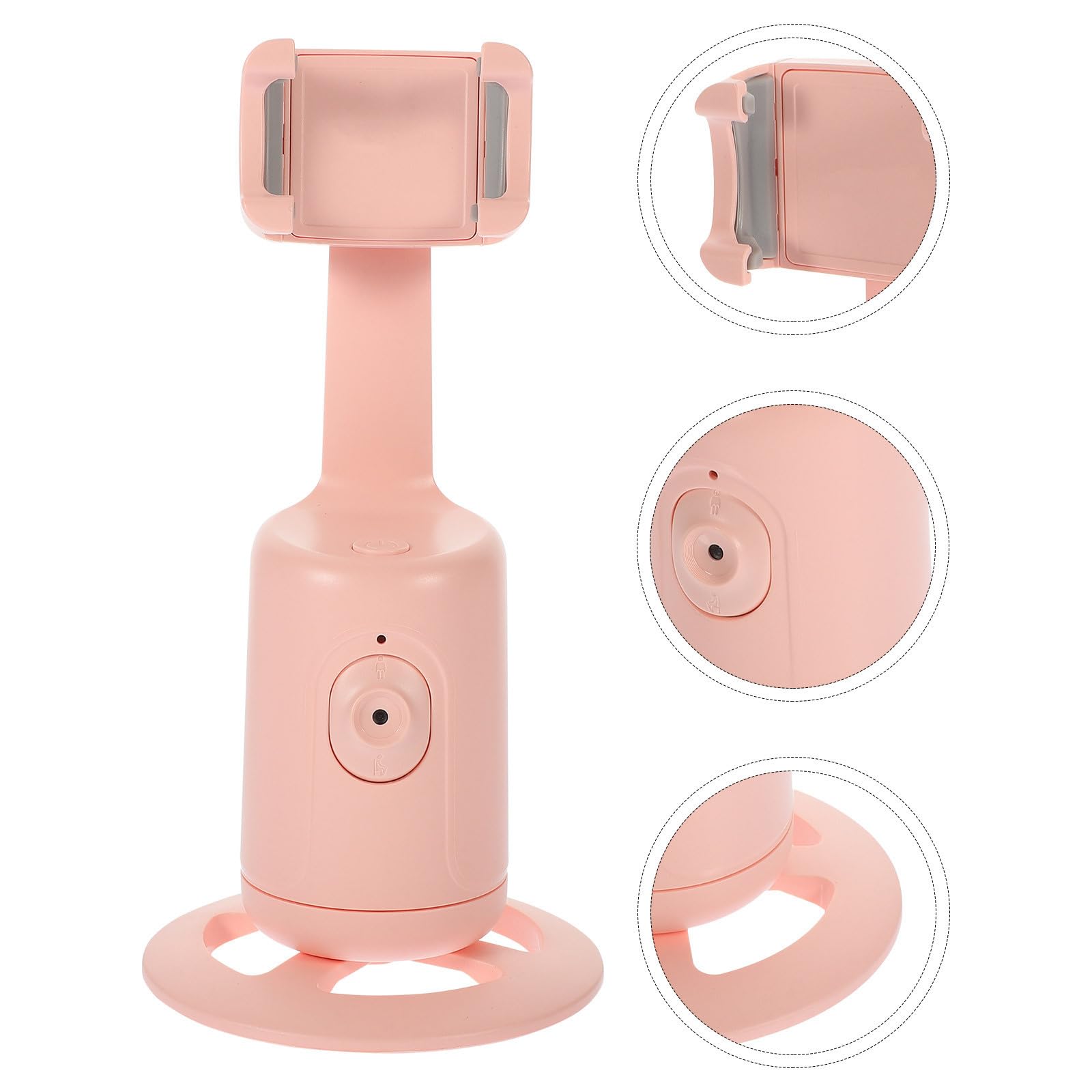 CLISPEED Soporte Color Teléfono Móvil en para Reconocimiento Inteligente Facial 360° Giratorio Soporte Ajustable de 56-100 Mm y para Teléfonos Videollamadas Streaming