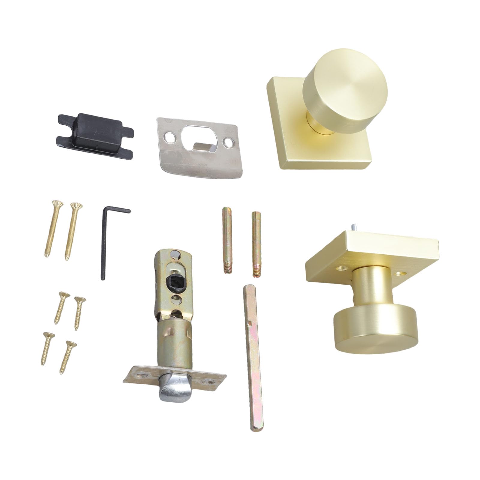 Kalttoy C Stylish Gold Door Knobs Handle With Satins Brass Finish Portable Accessory For Residential And Ommercial Asual Use Reversible Door Knobs