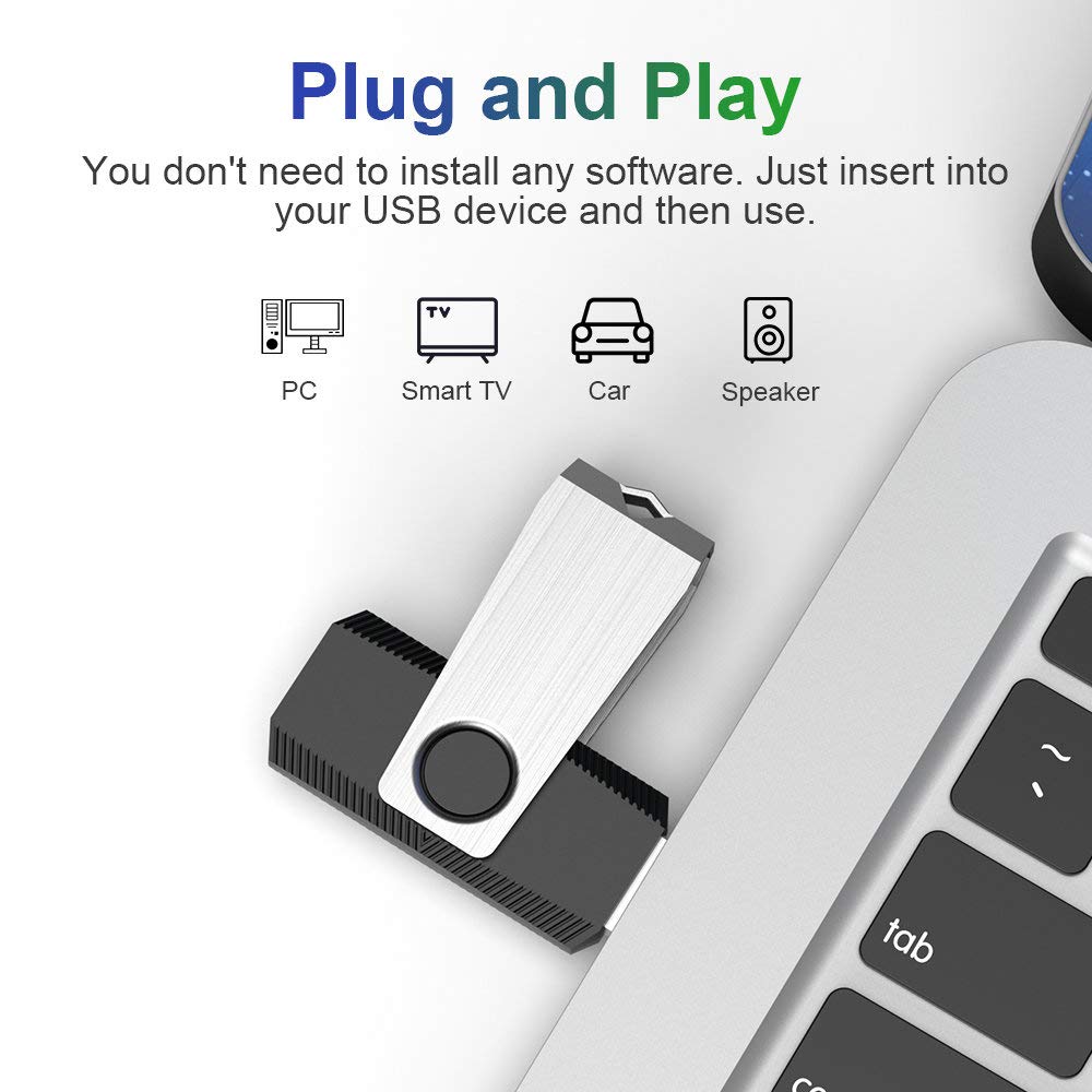 KEXIN 32 GB Chiavetta USB 5 Pezzi Pennetta Girevole Unità Memoria Flash Pen Drive Penna USB 32 Giga Chiavette con Luce a LED (5 Multicolorato: Nero Blu Verde Rosso Arancio)