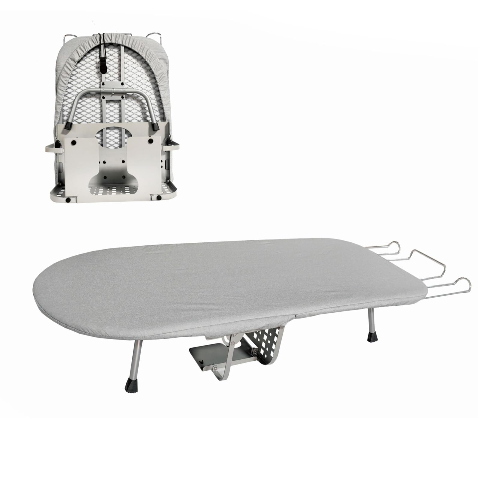 Pobbycrafm Tabletop Ironing Boards Compact Ironing Board Folding Ironing Board Space-Saving Steam Generator Ironing Boards Grey