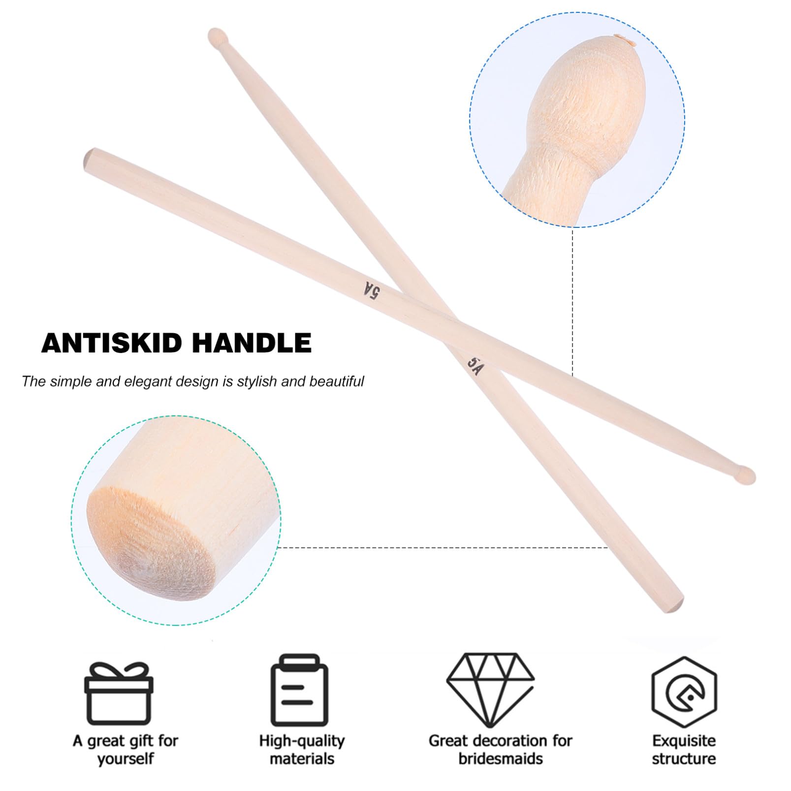 20stücke Holz-drumsticks Ahorn-drumsticks mit Tragetasche für Schlagzeug