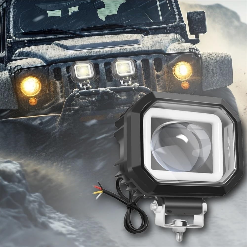 Fari Fendinebbia Faro per moto Bianco Giallo Luce di guida | Faro per moto Bianco Giallo Luce di guida Lampada di guida ausiliaria 40W Fendinebbia di guida 12-80V