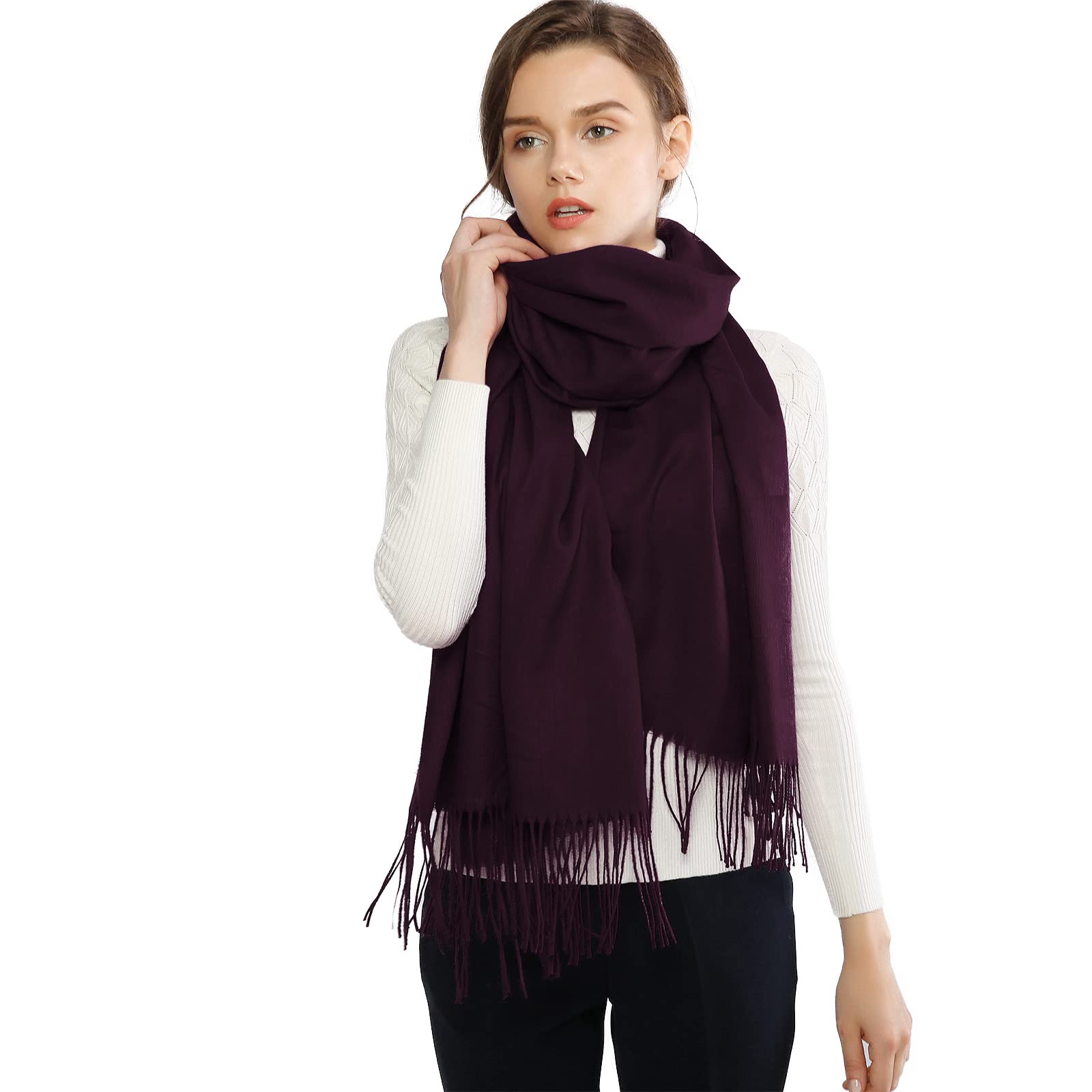 RIIQIICHY Sciarpa Scialle Donna Stola Invernale Pashmina Elegante Cerimonia Con Frange