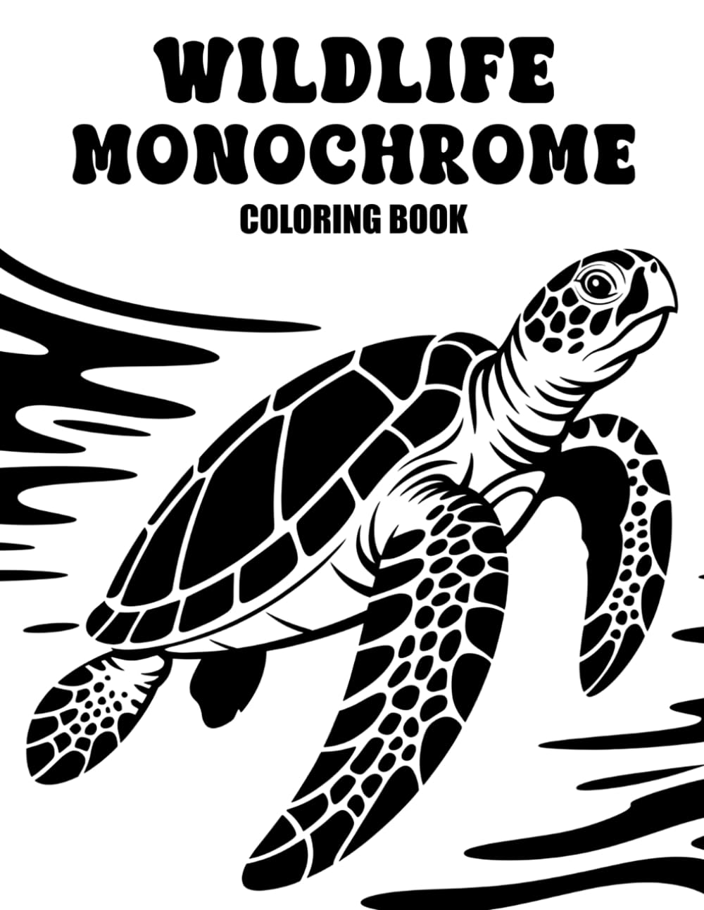 Wildlife Monochrome Coloring Book: Beautiful One-Color Wildlife Designs for Relaxation, Stress Relief, and Mindful Coloring