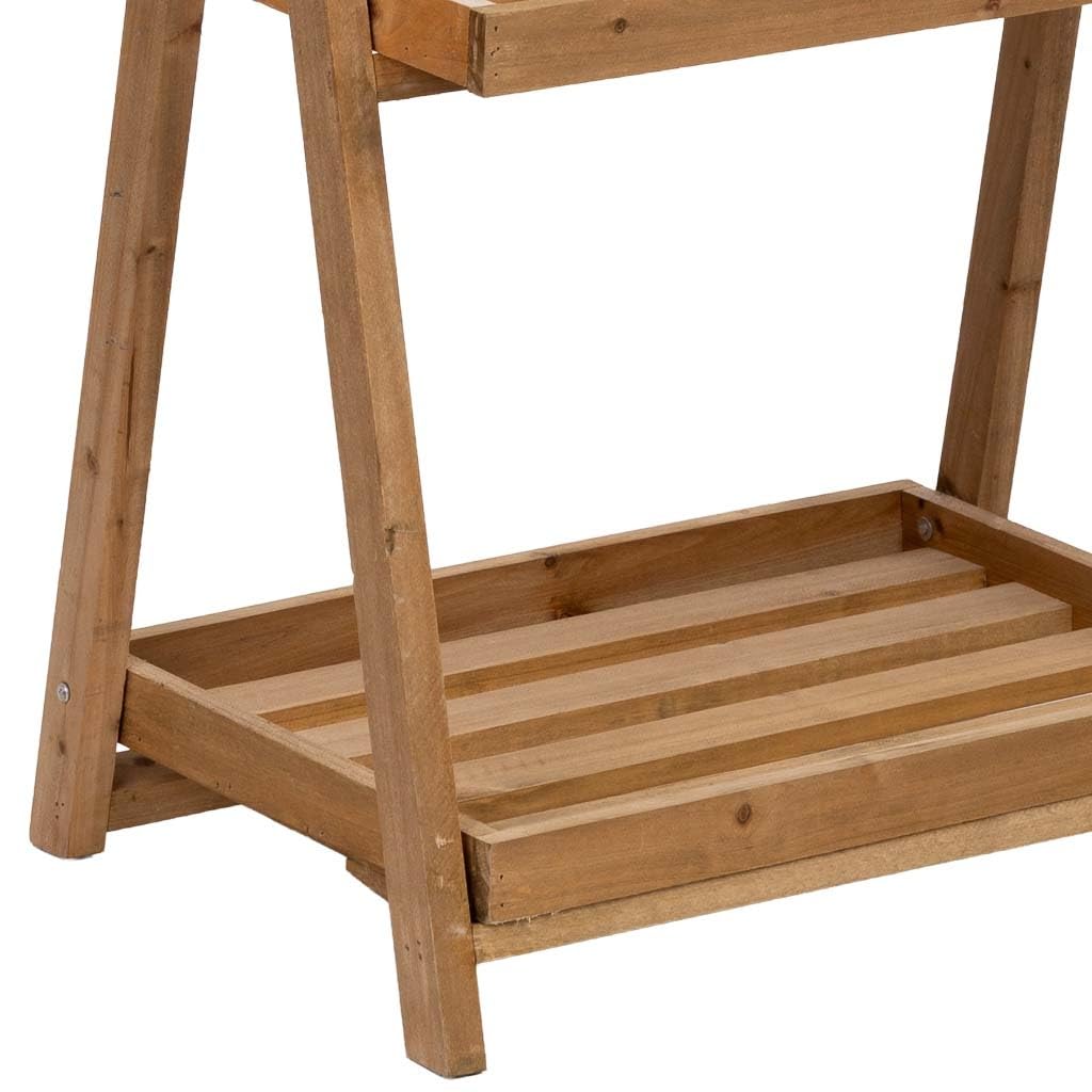 WANDERLUST DECO Expositor-estantería de madera con 3 bandejas marrón 48x32x100h cm