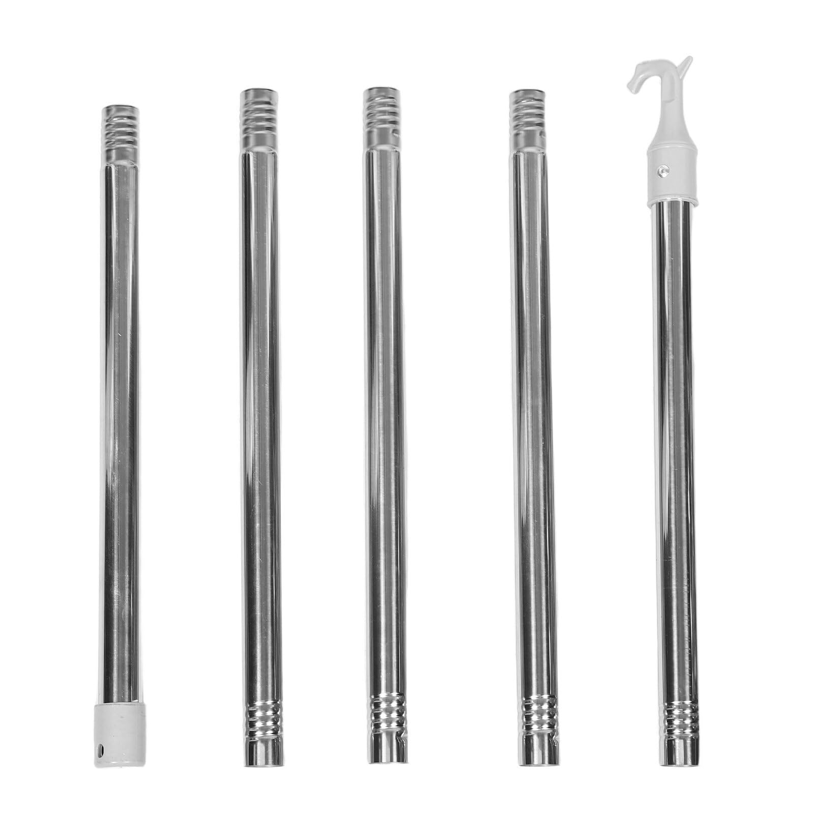 XILEUDUOD Telescopic Window Pole Rod Opener Adjustable Skylight Pole with Hook 1.48m Stainless Steel Push Pull Rod Telescoping Window Opener(200x2.5x2.5cm)