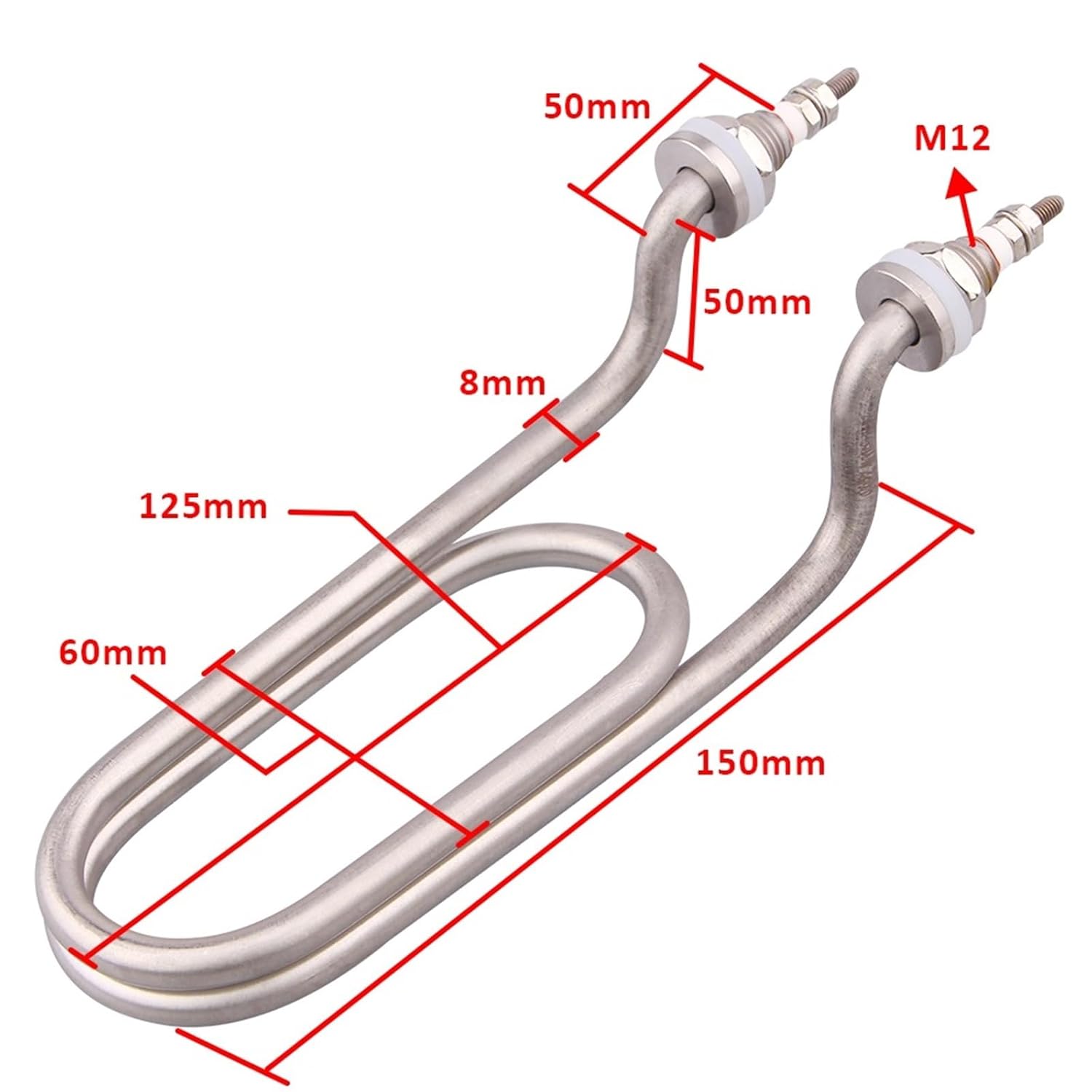 120v 950w Autoclave Bend Heating Element M12 Thread Heater for Sterilization Stainless Steel 304 240V 900W(240v 900w)