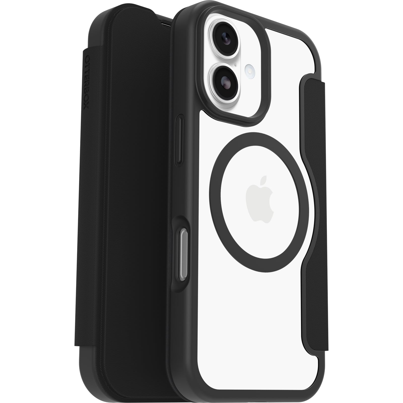 OtterBox React Series Folio MagSafe Case for iPhone 17, Shockproof, Drop proof, Protective Folio with Card Holder, Tested to Military Standard, Clear/Black