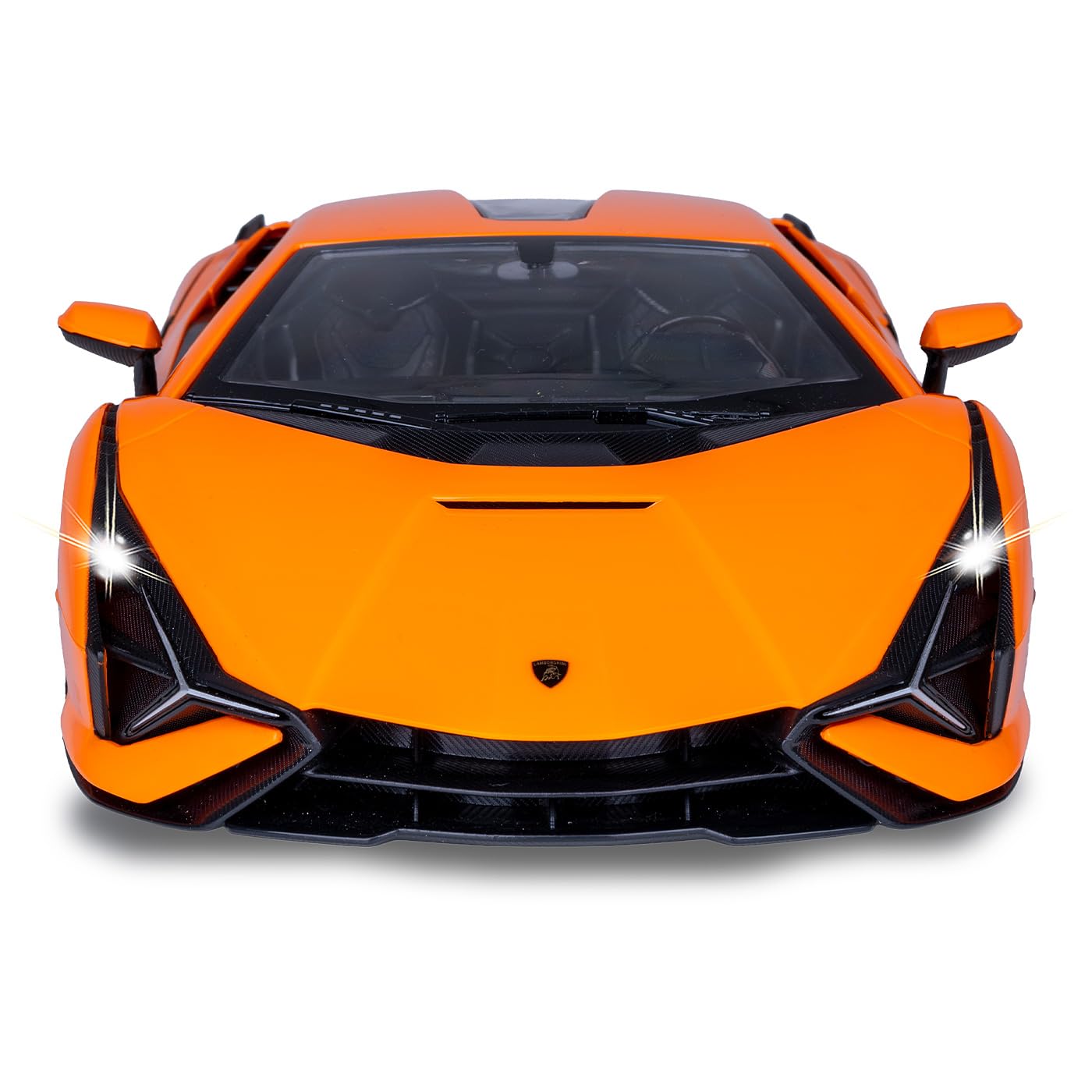 Jamara 403127 Lamborghini Sián 2,4 GHz 1:14 drzwi ręczne RC samochód, oficjalnie licencjonowany, do 1 godziny czasu jazdy, ok. 11 km/h, precyzyjnie odwzorowane szczegóły, szczegółowe wnętrze, pomarańczowy