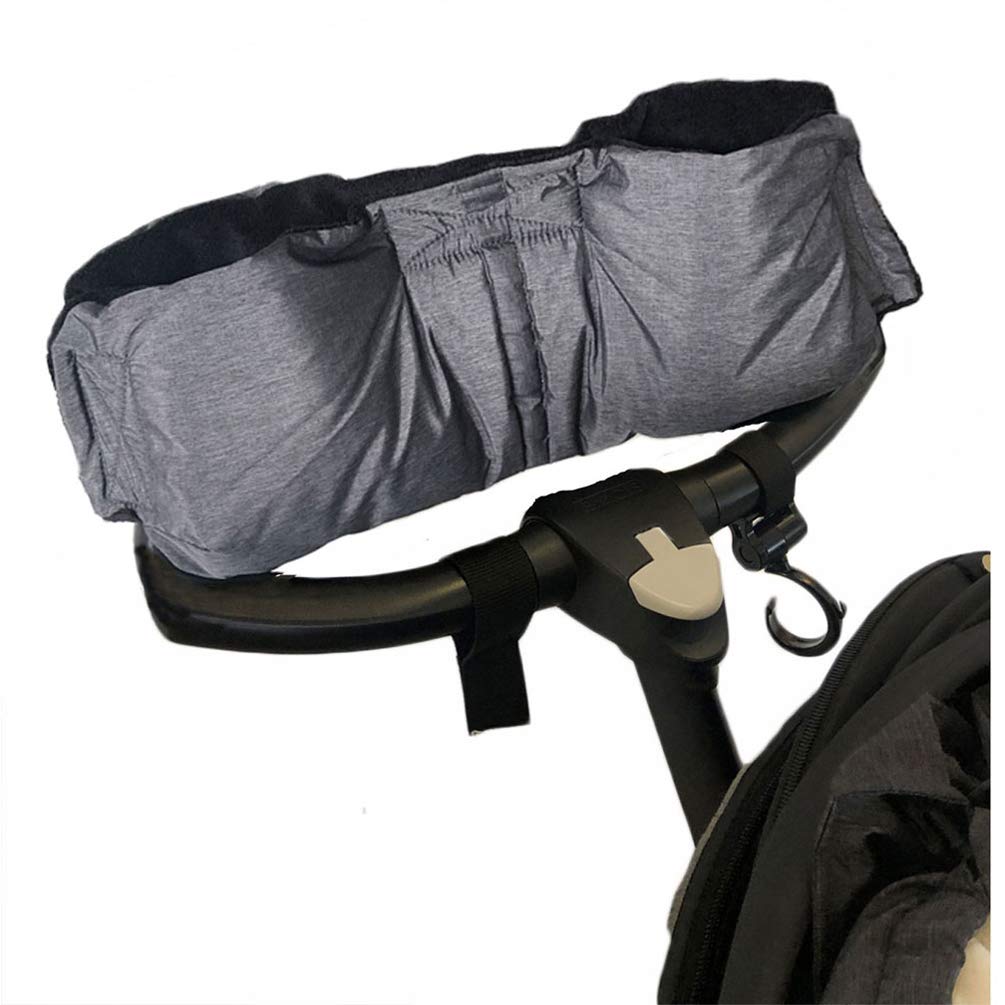 Waterproof Melange Anti-Freeze Warm Winter Gloves Fits All Single Bar Stroller,Easy on&Off Stroller Hand Muff
