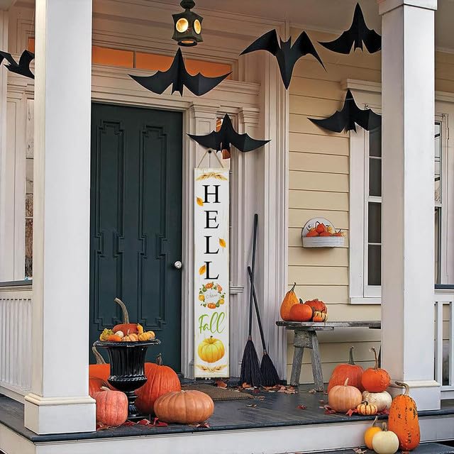 Hello Fall Sign - Decorazione per portico per porta d'ingresso, in