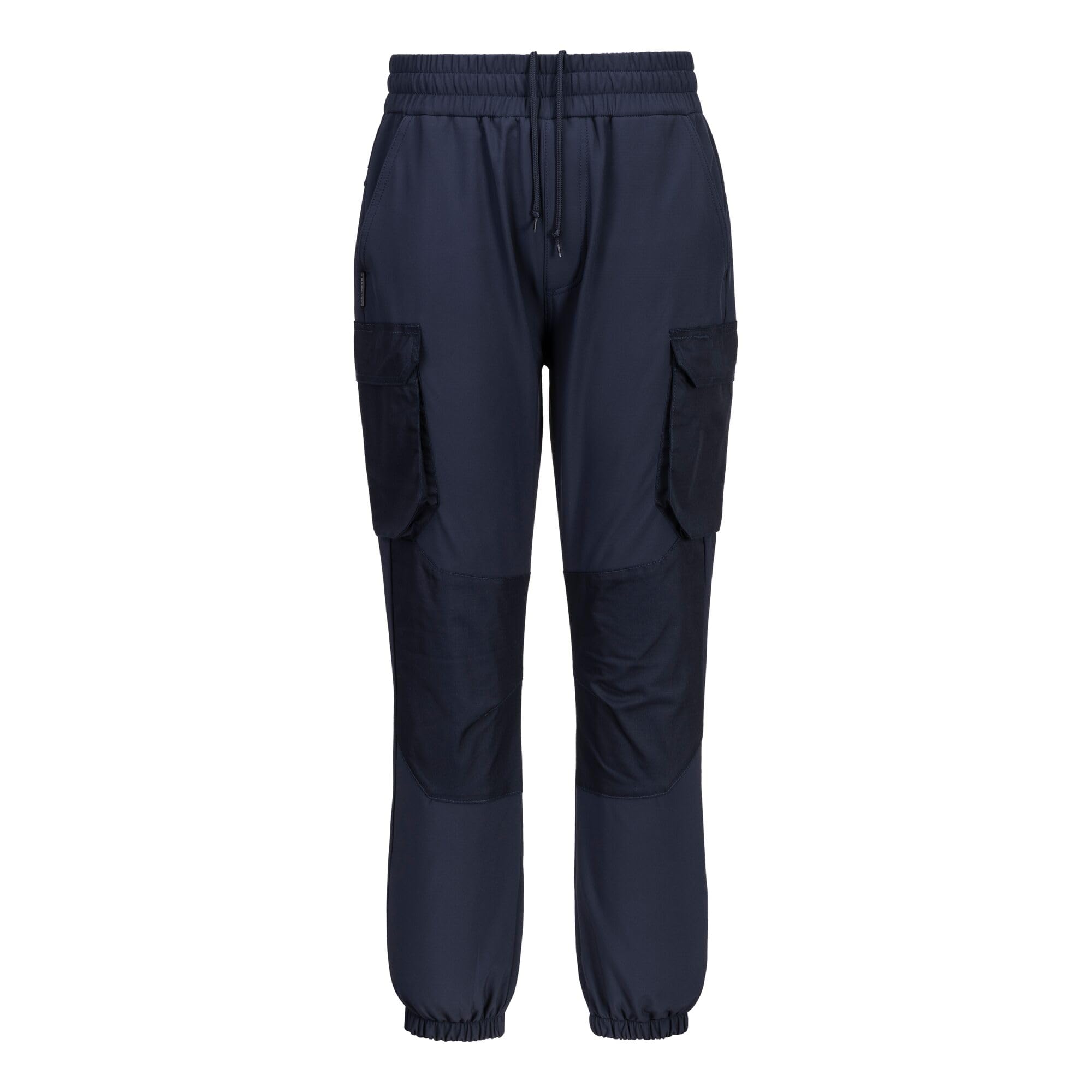Portwest KX304 KX3 Sport Joggers Work Trousers 4 Way Stretch Elastic Waist Reinforced Knees Multi Pocket Durable Workwear Comfortable Tapered Fit Jogging Pants, Black, M