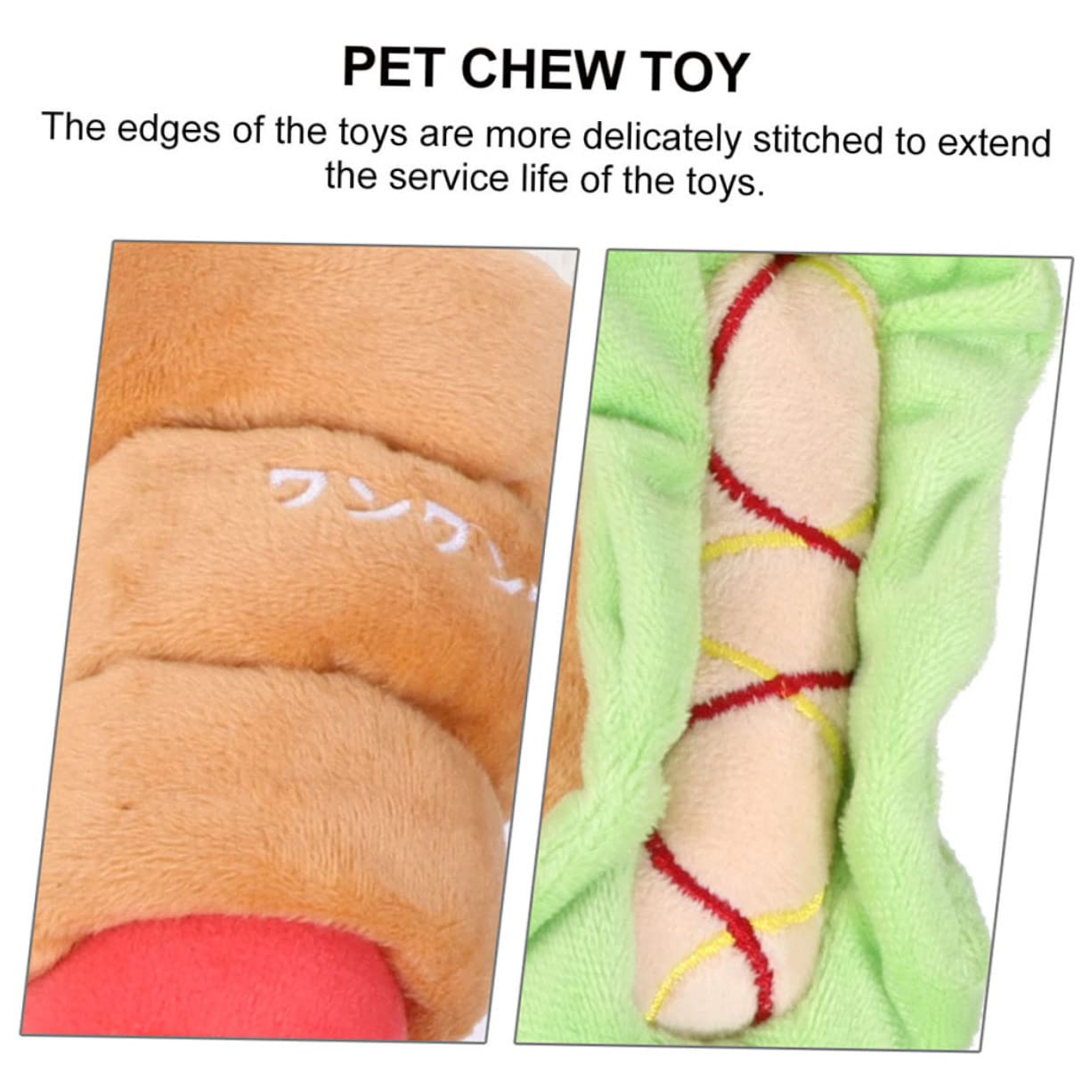 YARNOW 12pièces Jouets Peluche Squeak pour Chiens Et Jouets Molarisés Résistants pour Chiots De Hamburger Saucisse Jambon