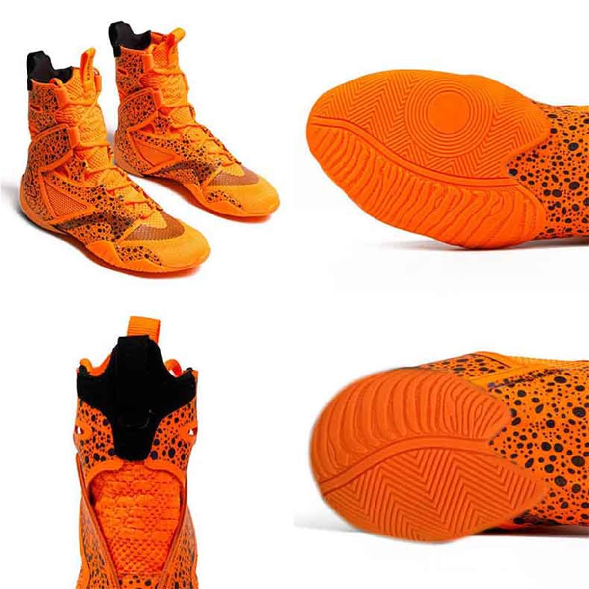 Scarpe da Boxe da Uomo, Stivali da Wrestling Alti Adolescenti Scarpe da Ginnastica Sportive per Kickboxing Sparring Combattimento