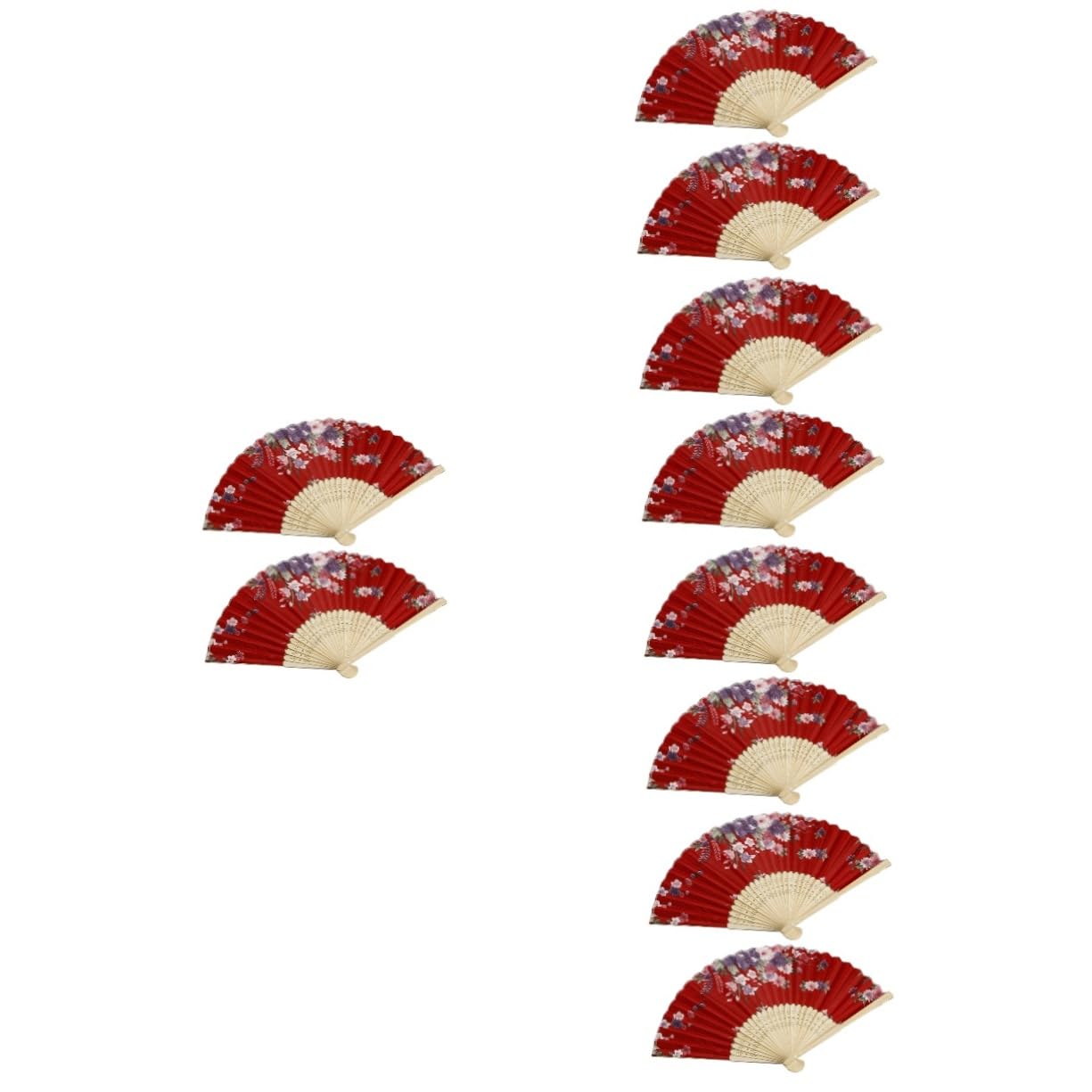 Ciieeo 5 Set Di Ventagli Di Carta in Stile Cinese Ventagli Pieghevoli Per Decorazioni Da Ballo Feste Di Nozze 2 Pezzi * 5