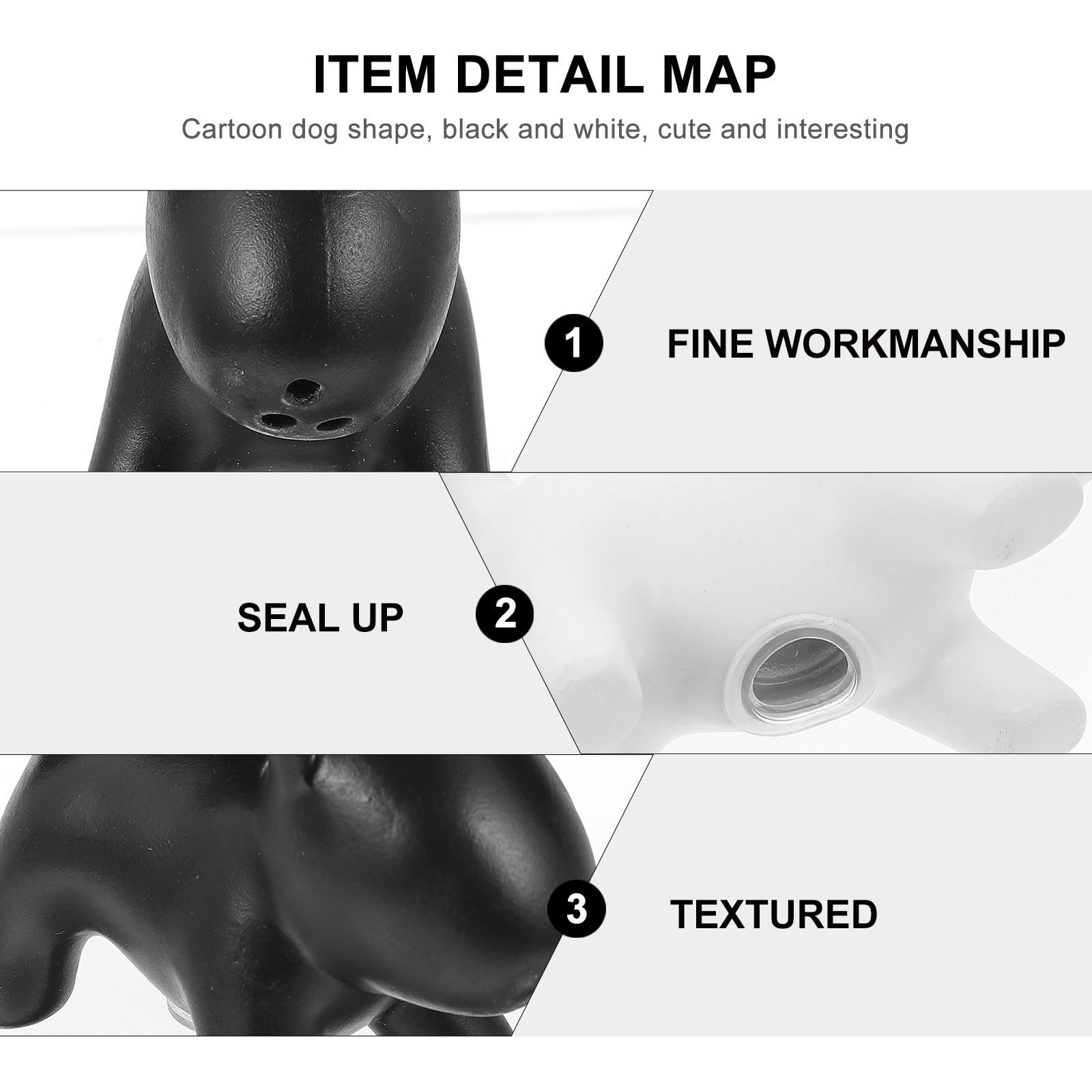 Contenants Épices 2pcs en Céramique Blanche Forme Chien, Style Créatif, Compact, Cuisine et Restaurant, Salières et Poivrières pour Poivre et Sel