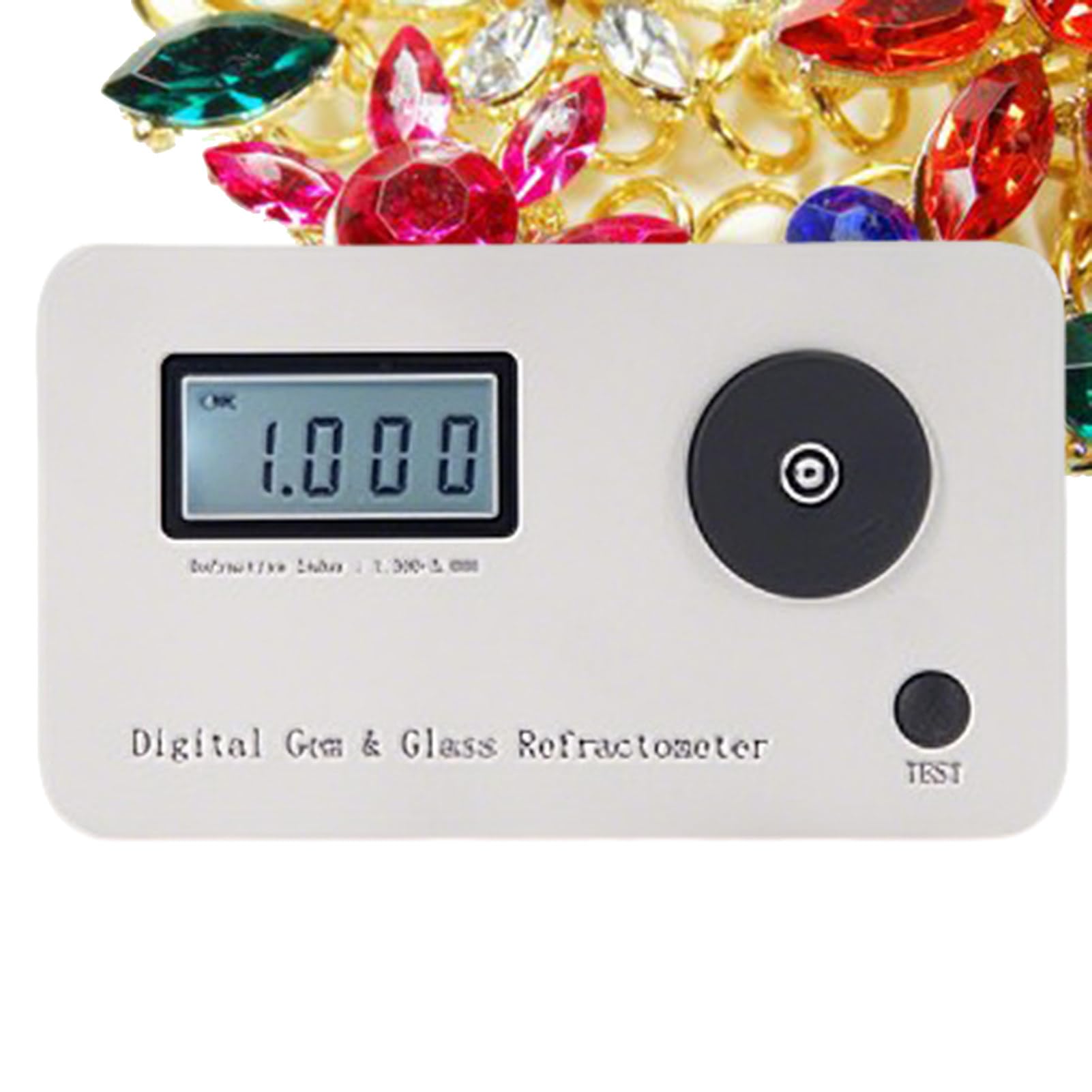 Gem Tester for All Stones, Gem Refractometer, with LCD Display and 700mAh Battery, Refractive Index 1.300-3.000, Measuring Accuracy 0.001, Suitable for Jewelry and Jade Stores