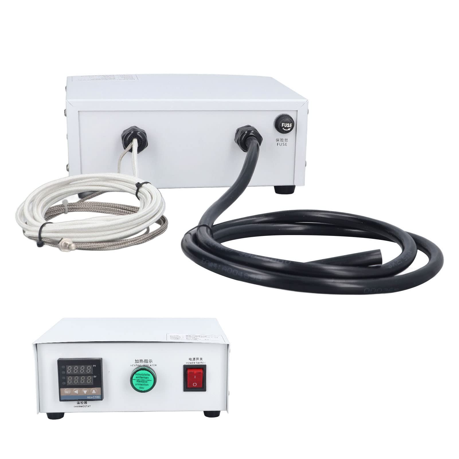 Ejoyous PID-Temperaturregler, Digitaler Edelstahl-Thermostat mit K-Sonde, AC220V SSR-Ausgang, 32 Bis 752 Fahrenheit, für Öfen, Wassertanks, Heizplattformen (#3)