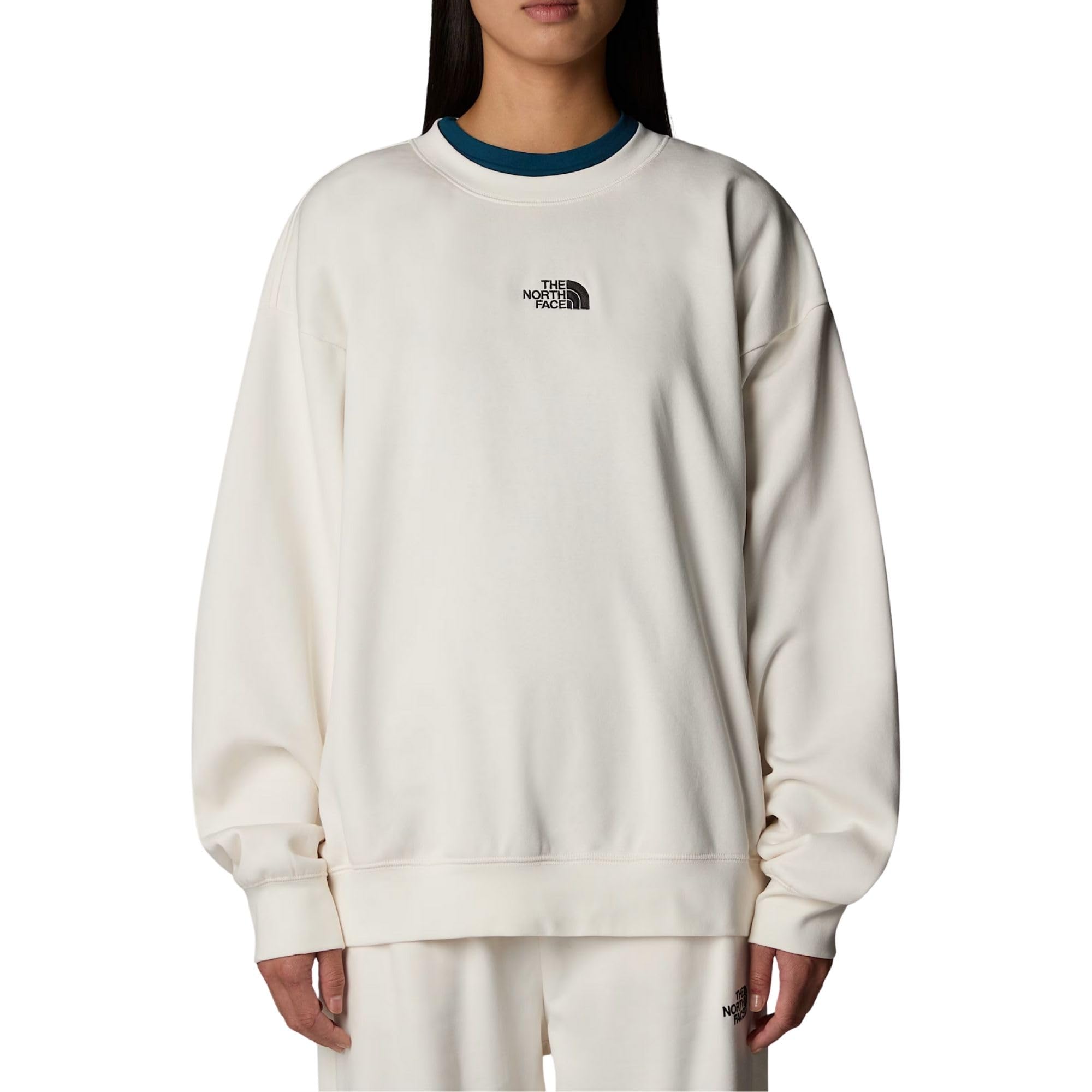 The North Face Women's Essential Crew Sweatshirt, White Dune, M