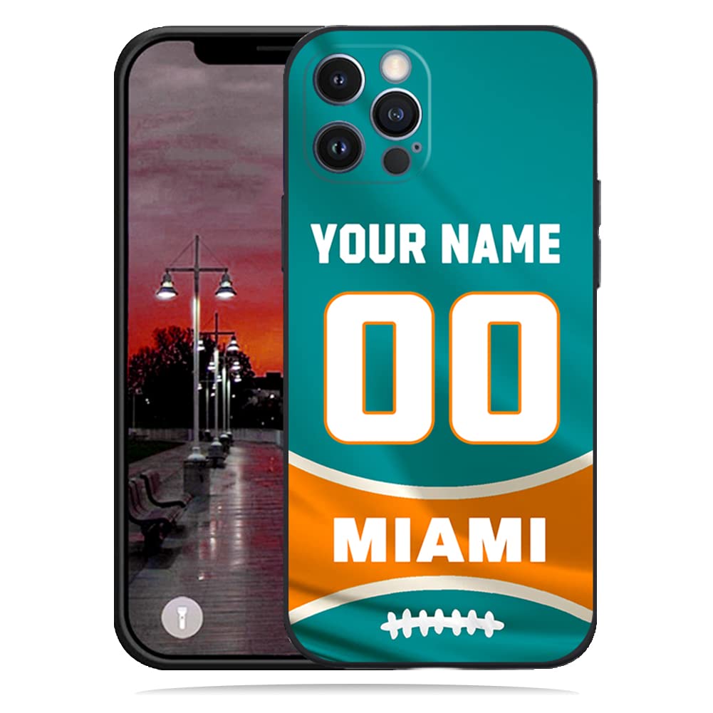 KALUOLAN Custom Football Jersey Cases for iPhone 16 15 14 13 12 11 Xs Max XR 8 7 6 Plus 11 Pro Mini,Customized Sports Flag Phone Case in Your Name