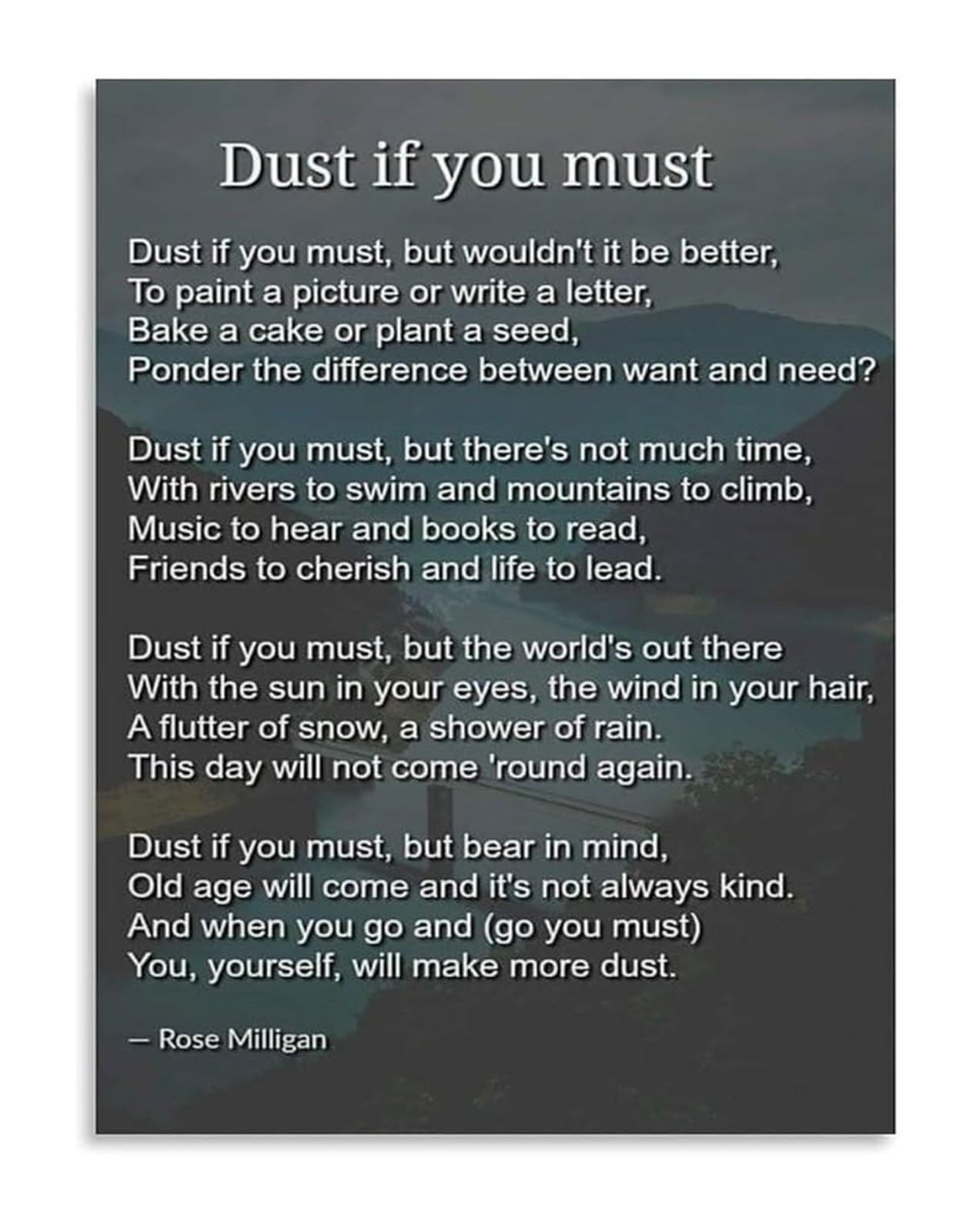 IDGTTLDF The Productive Pause Dust If You Must Quote Canvas Poster for Motivational Office and Morning Routine Space Framed,08x12inch(20x30cm)