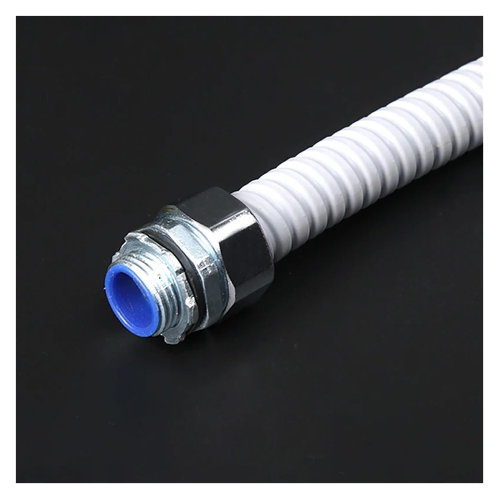 Diametro interno 8/10/12/16/20/25/32mm Tubo corrugato in acciaio zincato rivestito in plastica bianca Tubo flessibile for cavi di linea Protegge il tubo flessibile(Inner Diameter 16mm)