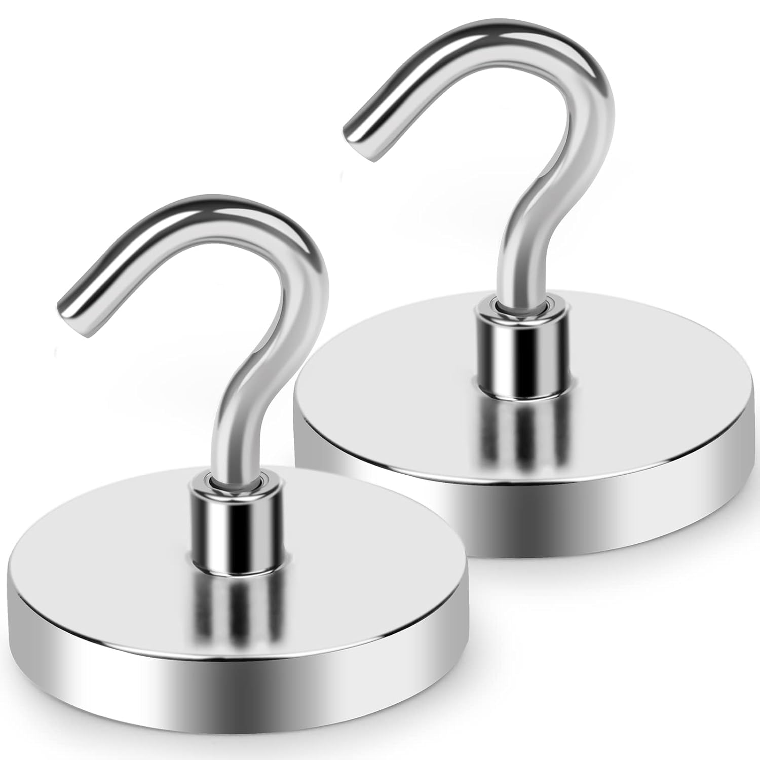 magnetic hooks heavy duty, 100 lb strong magnetic hooks for hanging, toolbox, cruise, office and kitchen etc- 2 pack - stainless steel, black