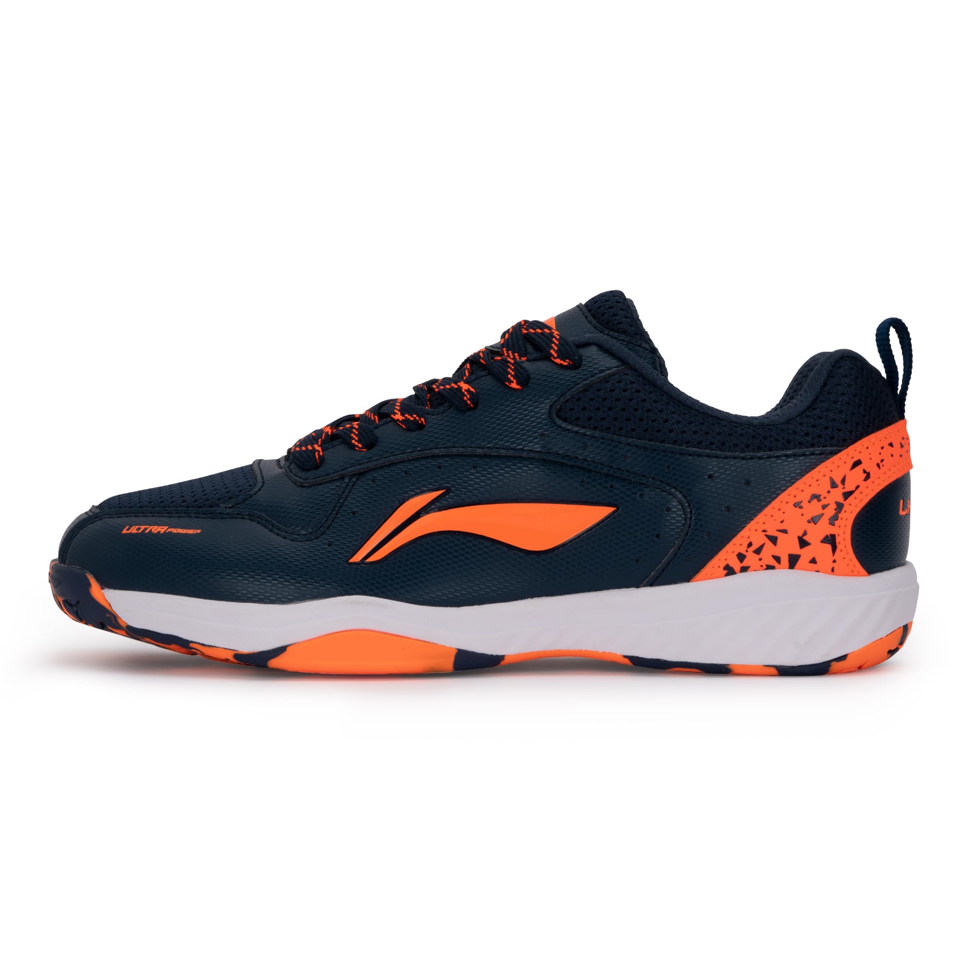 li-ning Ultra Power Non-Marking Badminton Shoe|Indoor Sports|Stability Heel, Prototypical Sole, Lightweight Shoe (Navy/Orange,UK 1)-picture-28