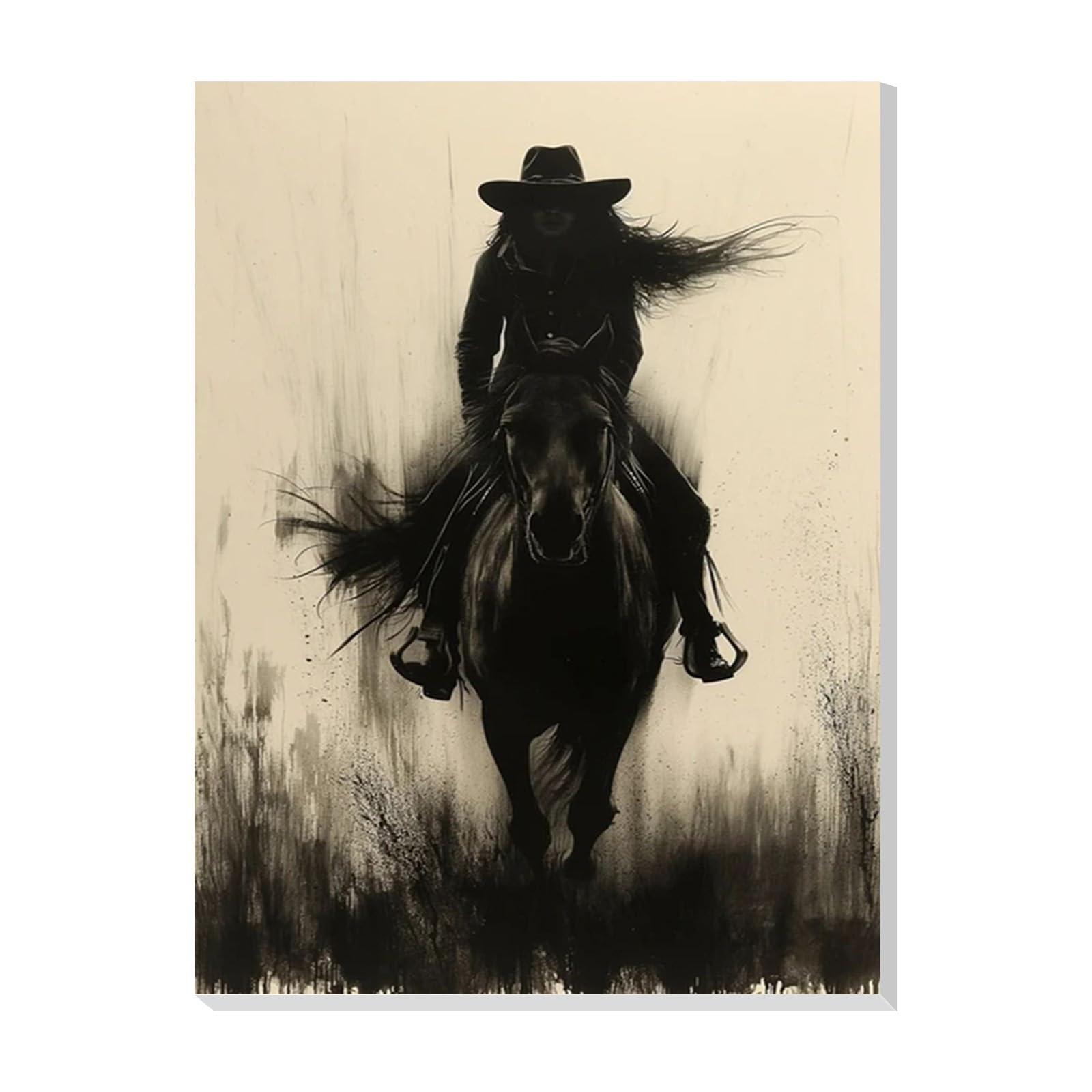 GHHKUD Paint by Number Kits for Adults with Framed Canvas, Ride A Horse Easy Adult Paint by Numbers Canvas Kits for Beginner, Oil Acrylic Arts and Crafts for Home Wall Decor 8x12inch