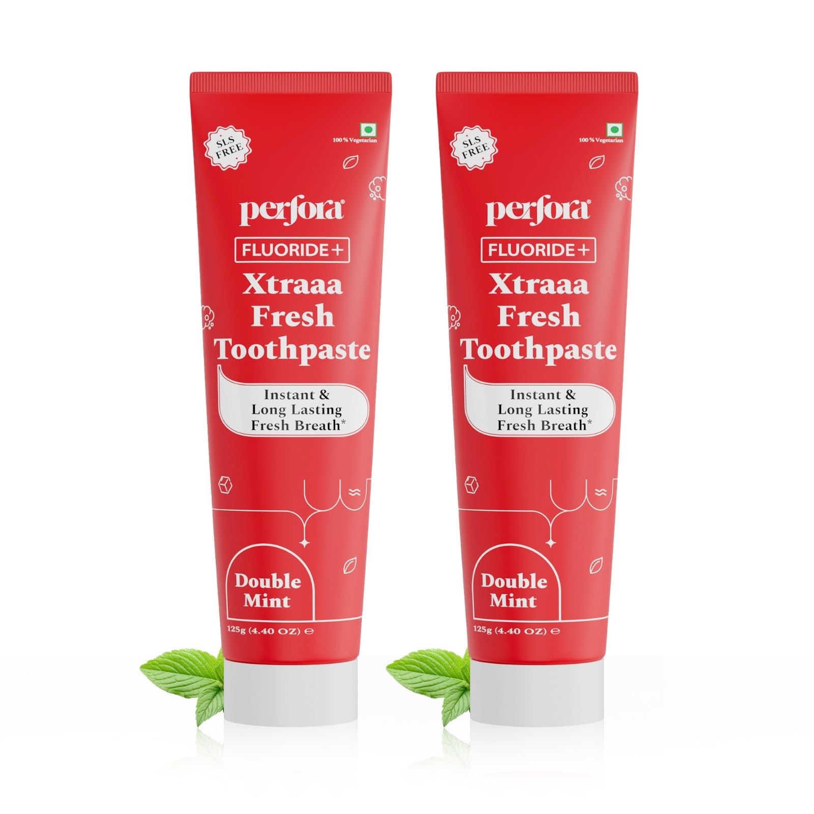 Perfora Xtraaa Fresh Toothpaste - 250g (125g x 2) | SLS-Free with Sodium Fluoride for Strong Teeth | Enamel Safe Toothpaste for Kids & Adults | Long Lasting Freshness | Double Mint | Pack Of 2-image-12