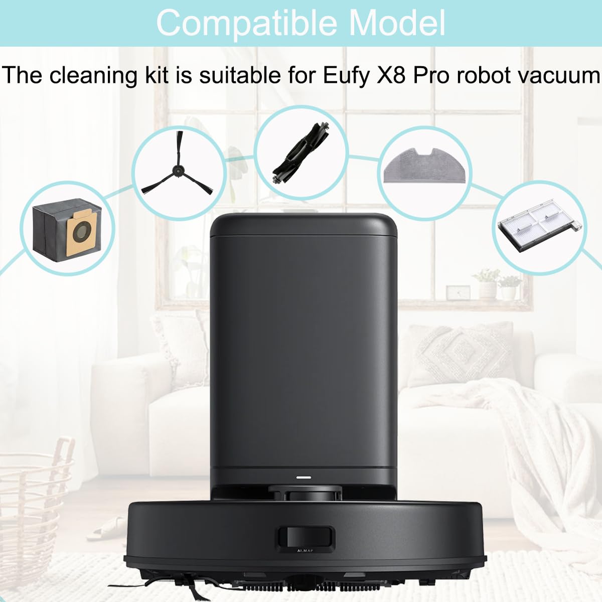 【美品】eufy X8 Pro ロボット掃除機　新品アクセサリーキット付属 Amazon | eufy用 X8 Pro/ X10 Pro Omni ロボット掃除機 紙パック