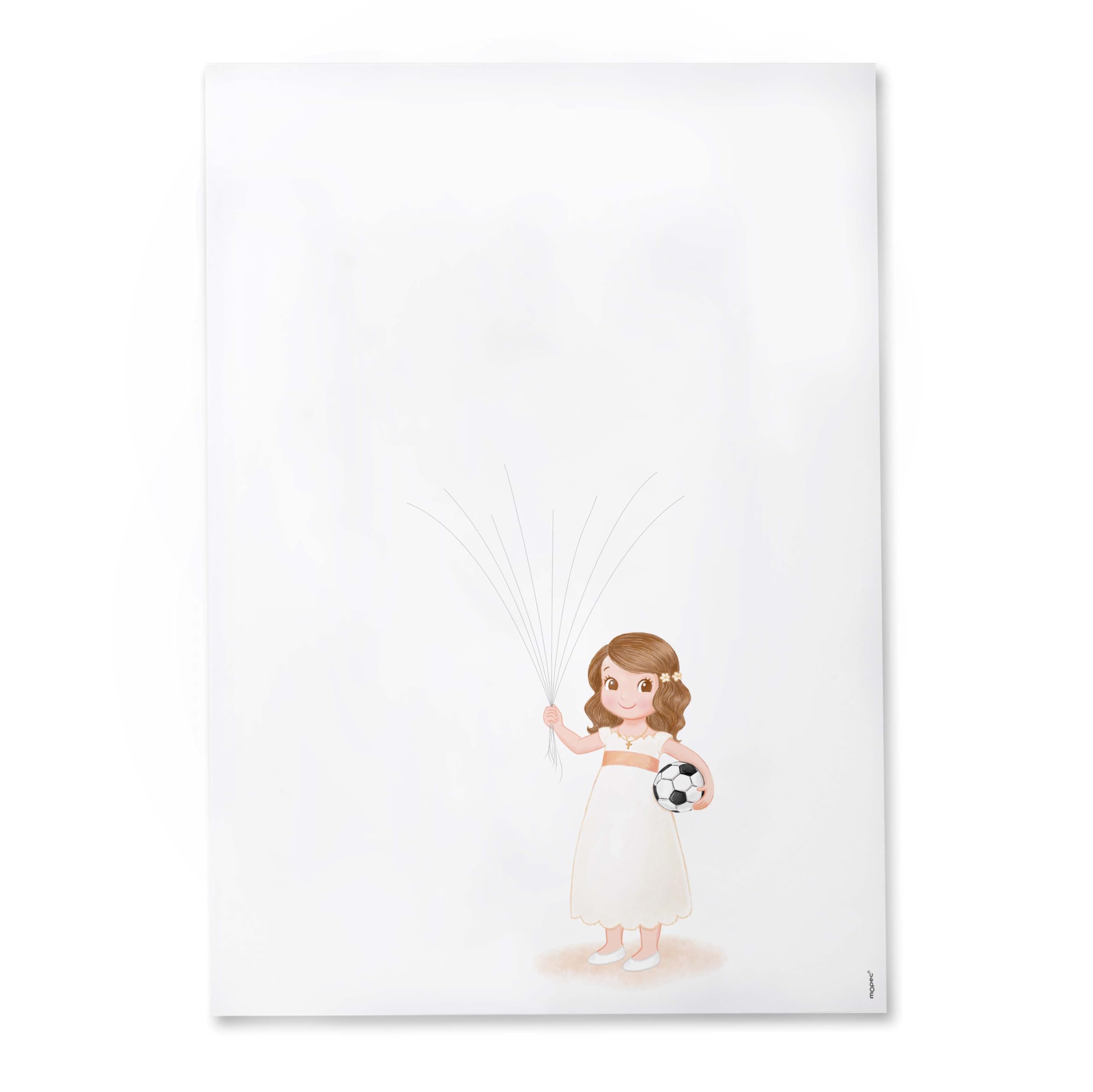 Mopec X7410 Print with Footprints Girl Communion with Ball 29.7x42cm