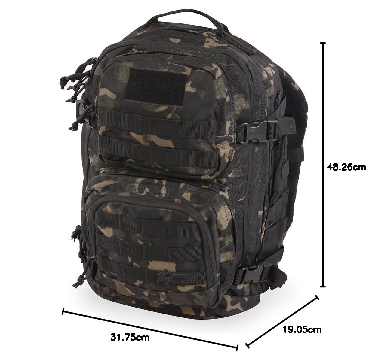HIGHLAND TACTICAL Men's Major, Black Urban CAMO, One_Size