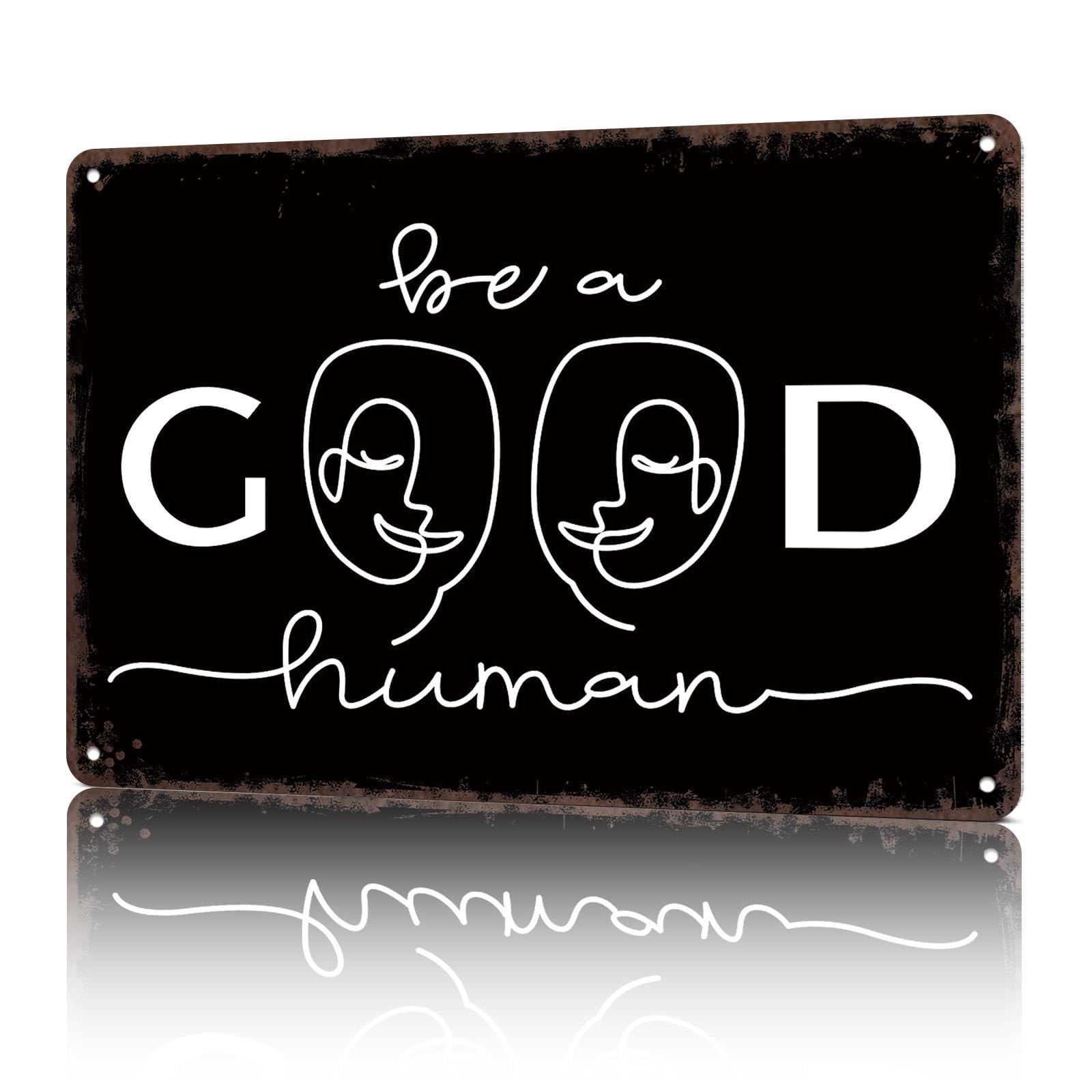 KWQDOZF Vintage Metal Signs Be Good For Him Her A Funny Tin Sign Poster Wall Art For Home Room Bedroom Office Decor 8x12inch