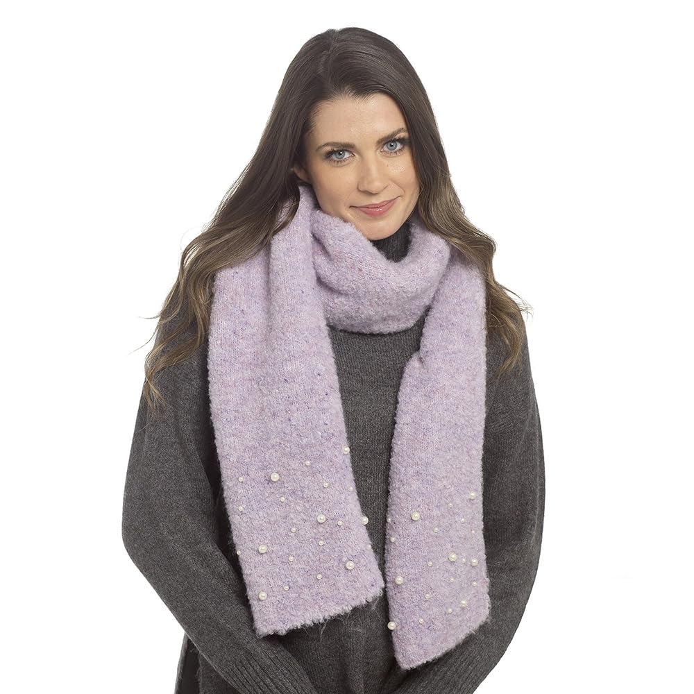 Undercover Women's Lilac Bead Plain Brushed Blanket Scarf Gl1260 Detail