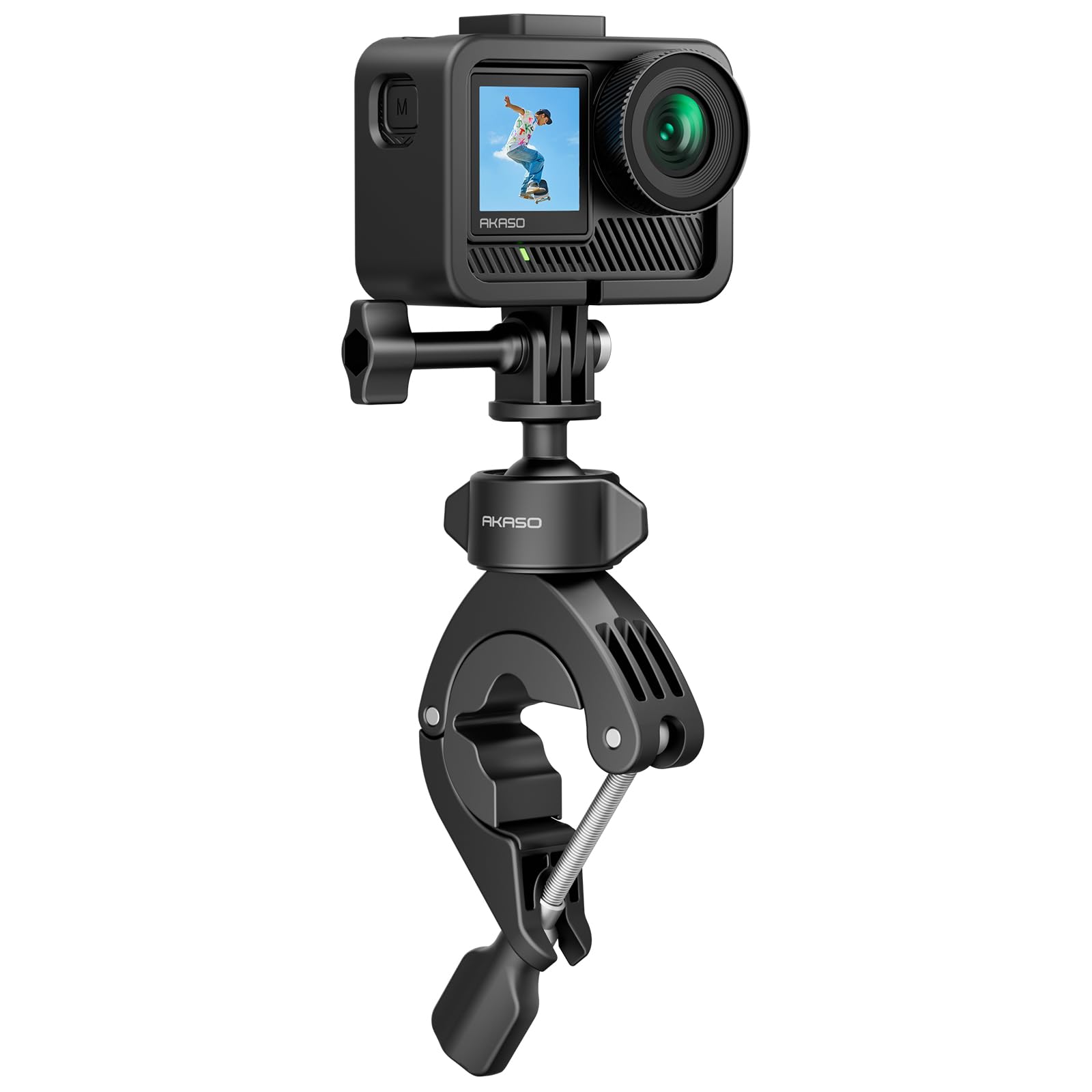 AKASO Soporte para Manillar de Motocicleta y Manillar de Bicicleta | Rotación de 360°, Compatible con Cámara deportiva AKASO EK7000/EK7000 Pro/Brave 4/4 Pro/Brave 7/7 LE/V50 X/V50 Elite