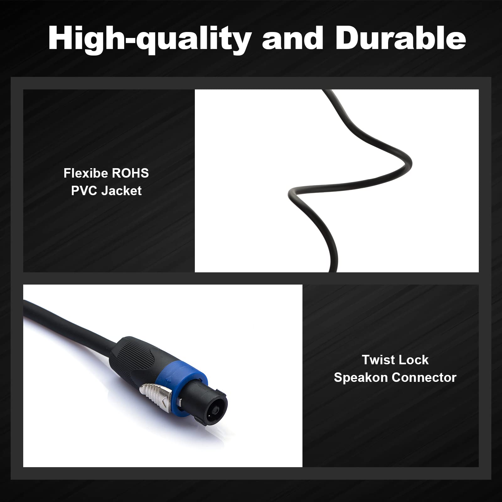 Amazon.com: EXOTON 2 Pack 50 ft Male Speakon to Speakon Cables