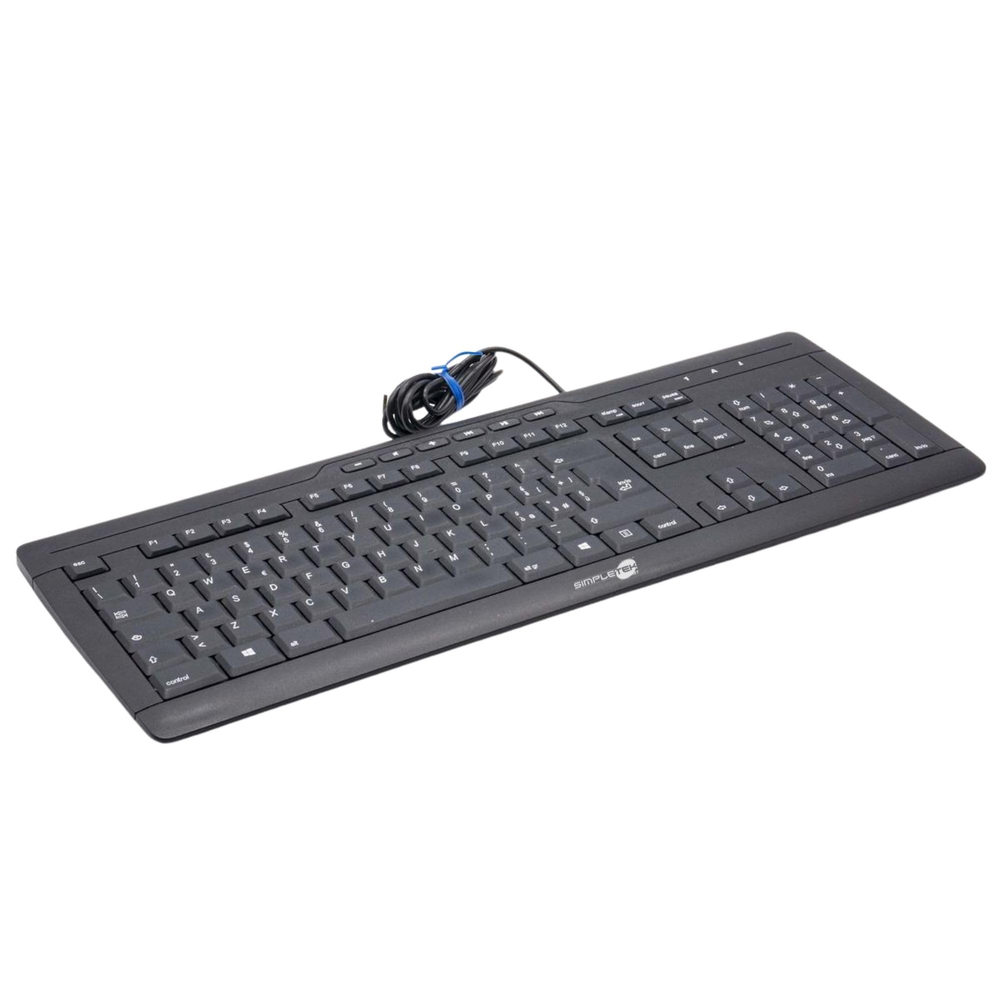SIMPLETEK - Tastiera Cablata Silent USB | Layout Italiano QWERTY, Meccanismo a Forbice SX, Anti-Schizzo (Ricondizionato)