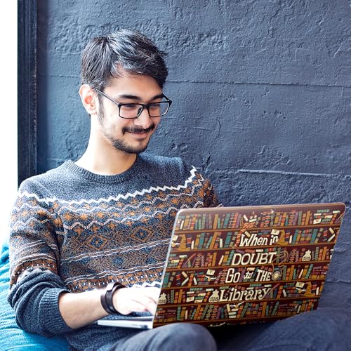 Image of Galaxsia Library Quote Top+Wrist Pad Vinyl Laptop Skin /Sticker /Cover Upto 15.6 Inches Laptops Laminated-Removable-HD Quality Compatible for Hp-Dell-Sony-Lenovo-Asus etc.(15x10 Inches)