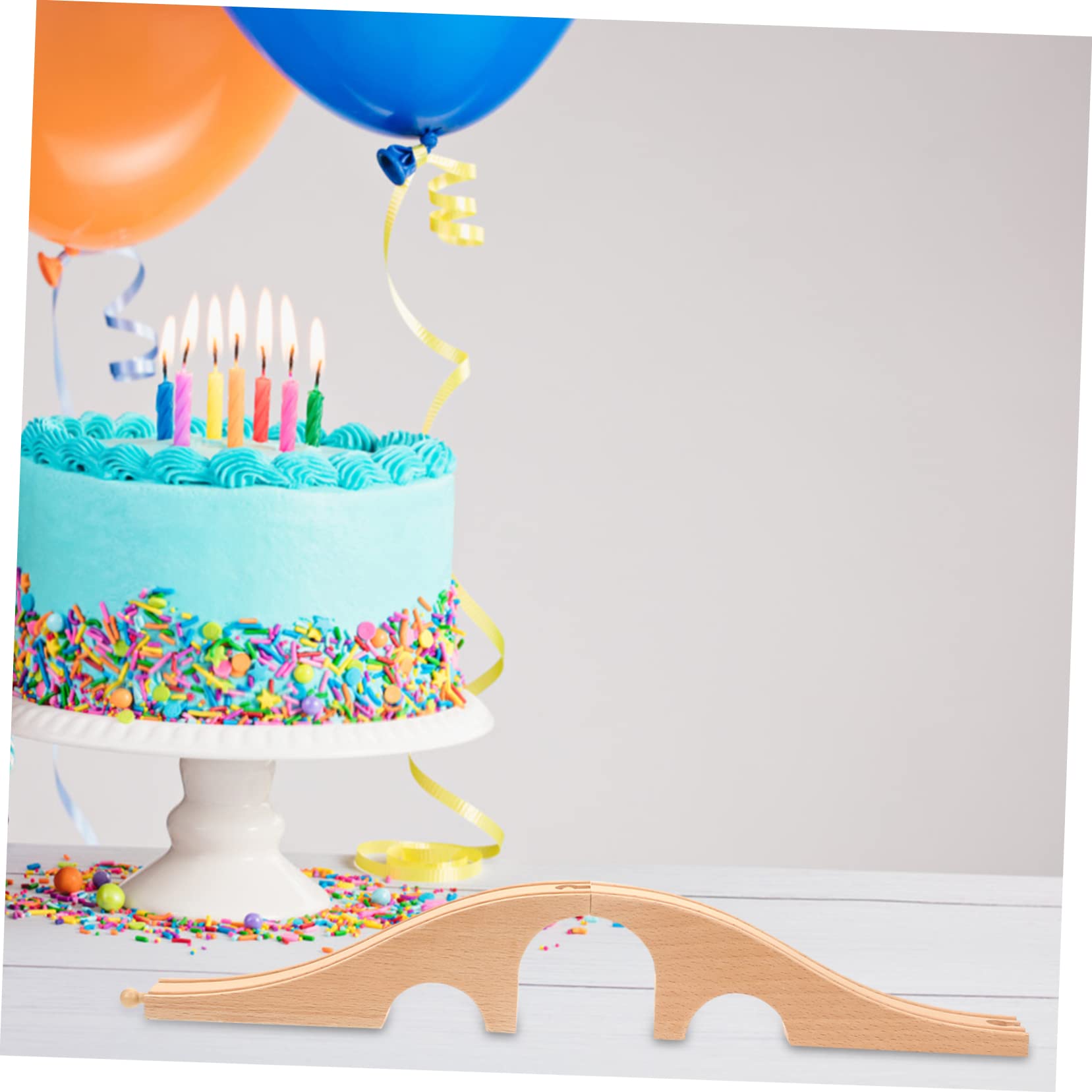 SUPVOX Fine Crafted Wooden Toy Train Bridge Track Expansion for Boys and Girls' Railway Scene