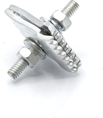 THE CIMPLE CO I-Beam Ground Clamp with Fastener for Grounding Wire - Ground Wire Connector for Trailers, TV Antennas, Satellite, Cable TV - Galvanized Steel Bonding Connector - 1 Pack