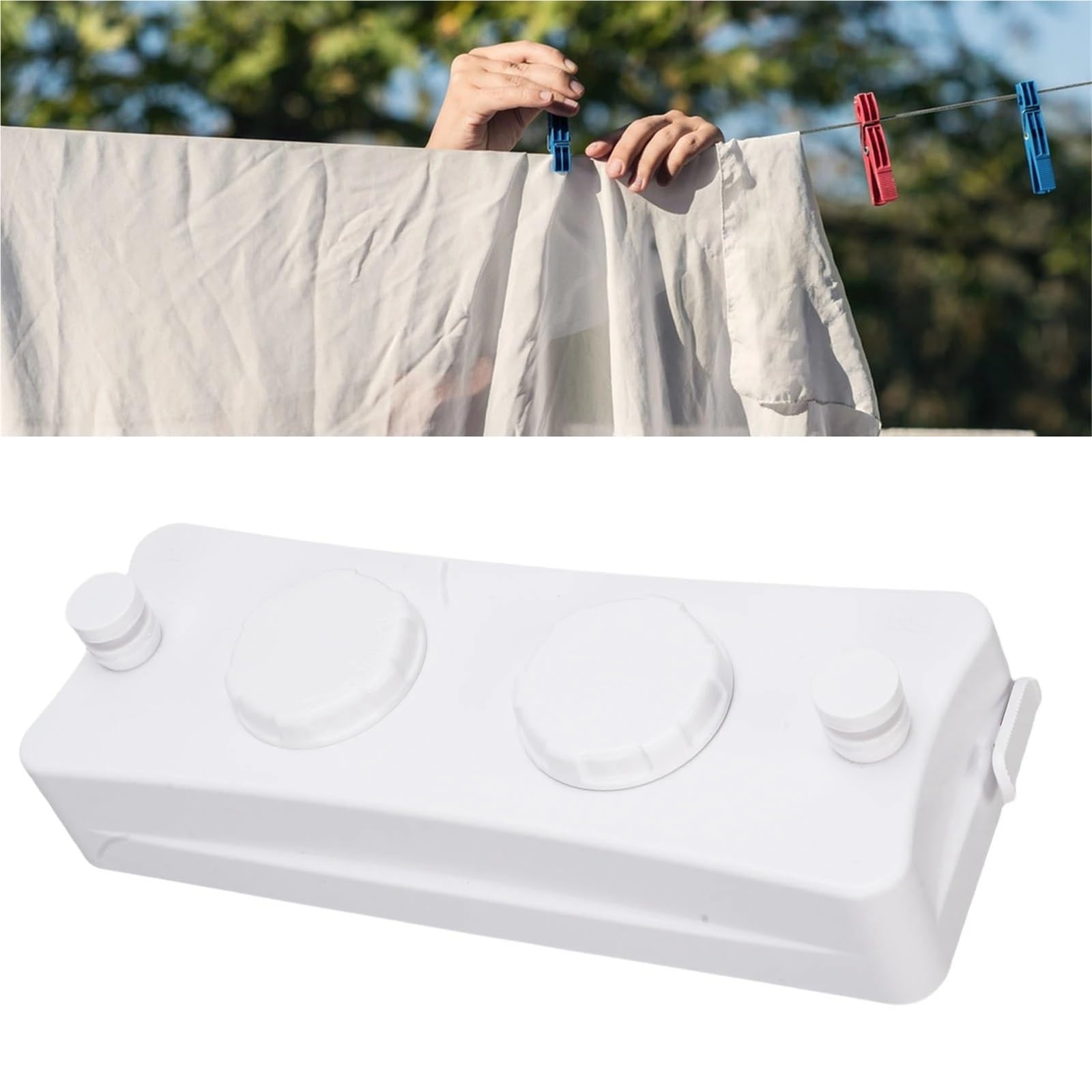 Wäscheleine, einziehbar, for den Innenbereich, Doppelseil, Wandmontage, Wäschetrocknung, for Balkon, Badezimmer für Wäsche