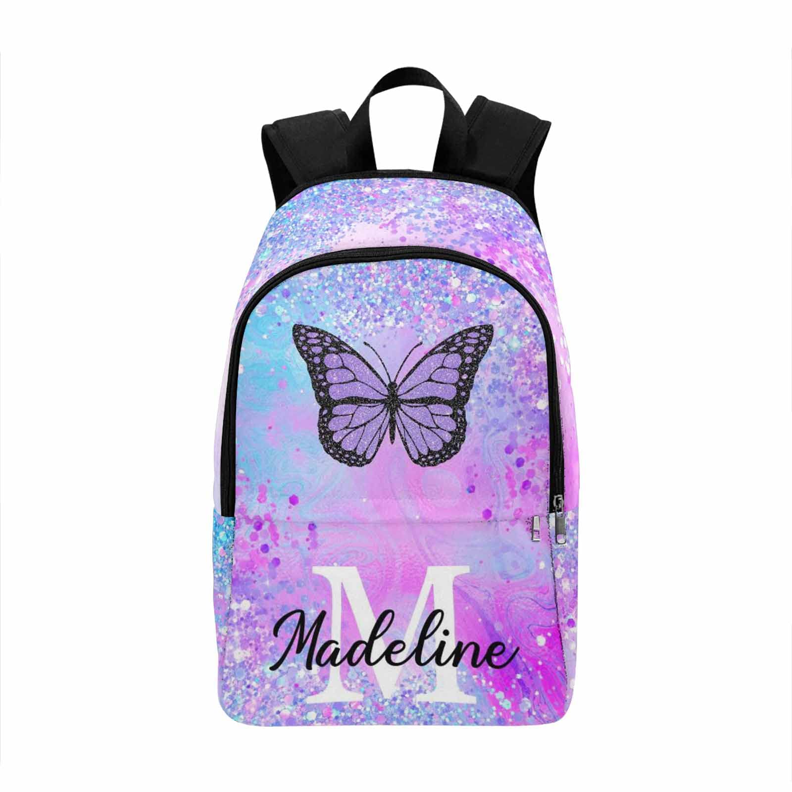 MyPhotoPrint Custom Your Own Casual Unisex Daypack Bags Backpack Purple Butterfly Multifunction Travel Back Pack to Granddaughter from Grandpa
