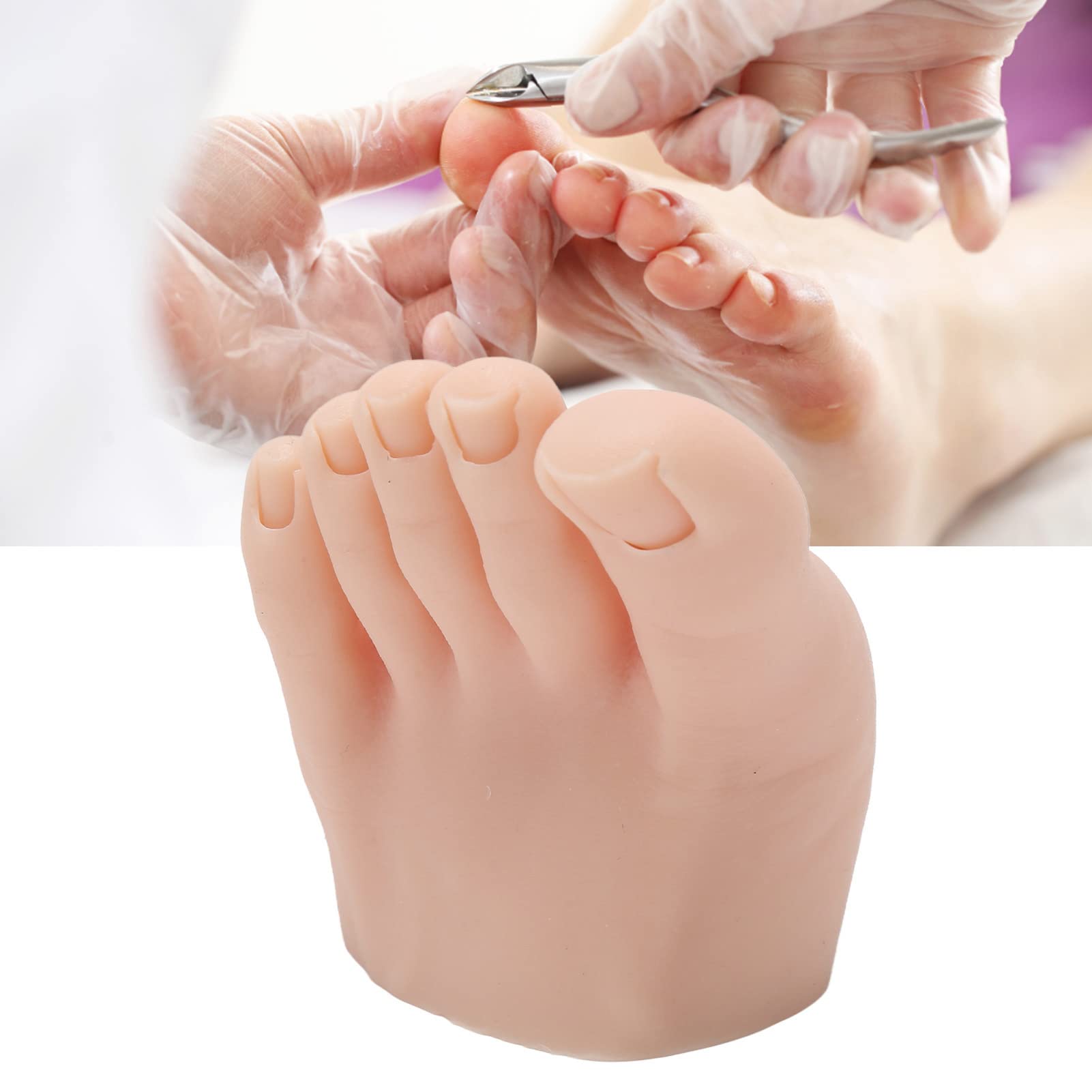 Pratica Modello di Piede Finto, Flessibile Morbido Silicone Piede per Pratica Piede per Allenamento Pratica per Unghie, Manichino Mezzo Piede per Esposizione di Allenamento