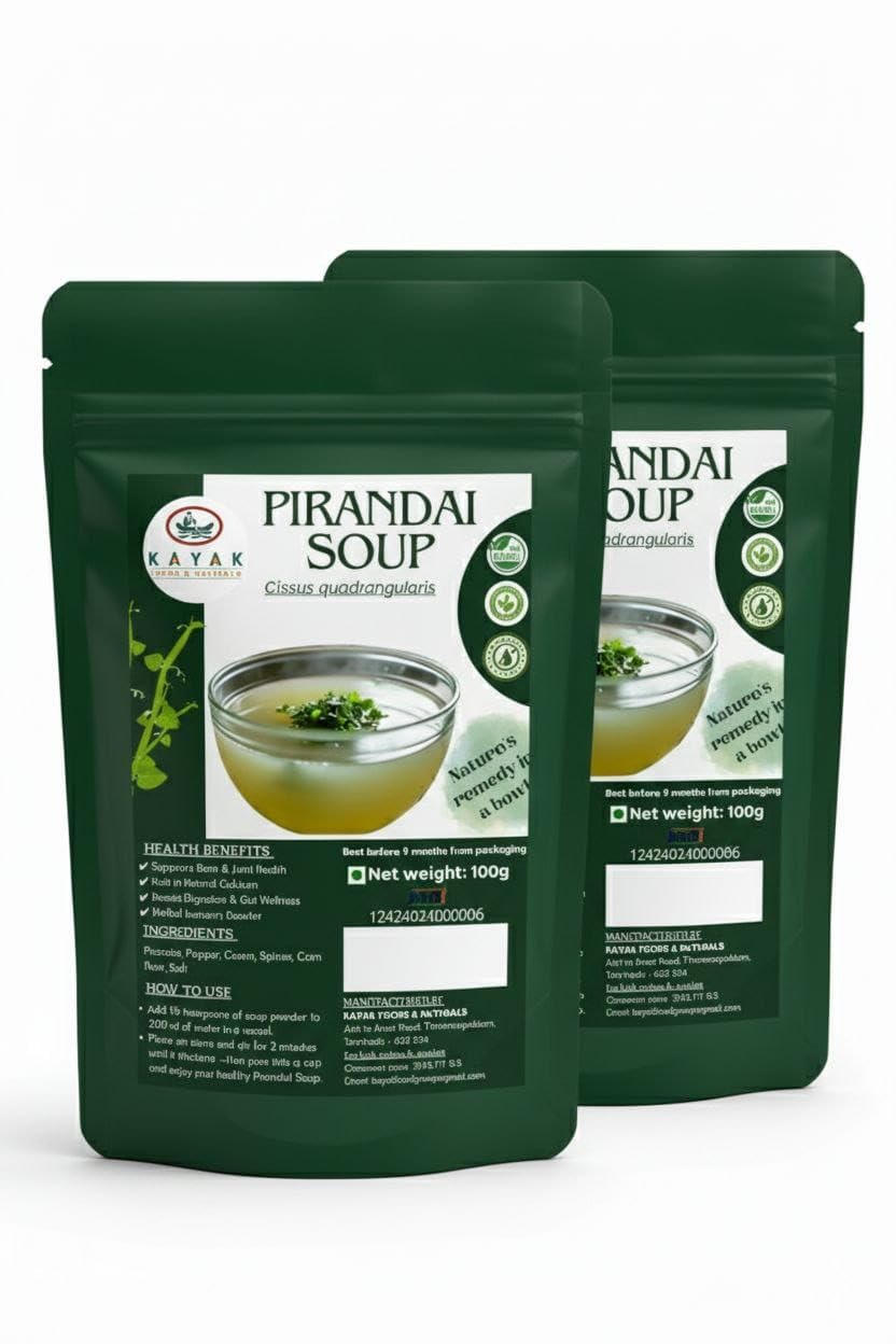 Kayak Pirandai Herbal Soup – Home Remedy for Bone Health & Body Flexibility | Pack of 2 | 100g Pre-Mix Powder (200g)-image-24