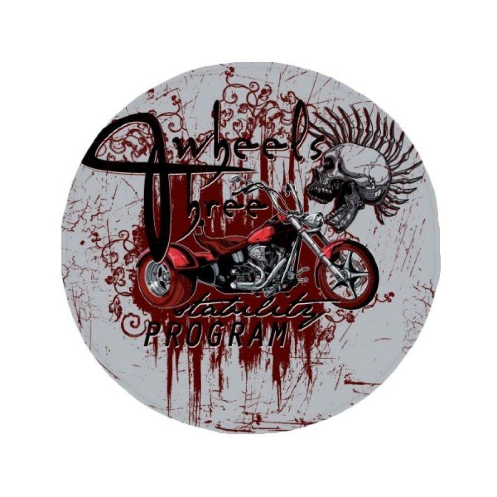 Tapis de sol rond antidérapant avec motif squelette et moteur mécanique